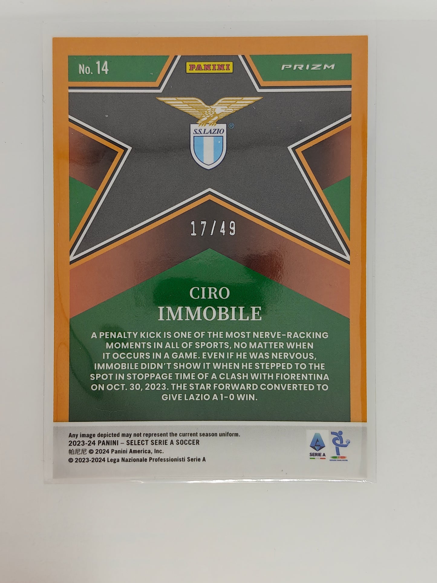 Ciro Immobile /49 select stars - Panini Select Serie A 23/24