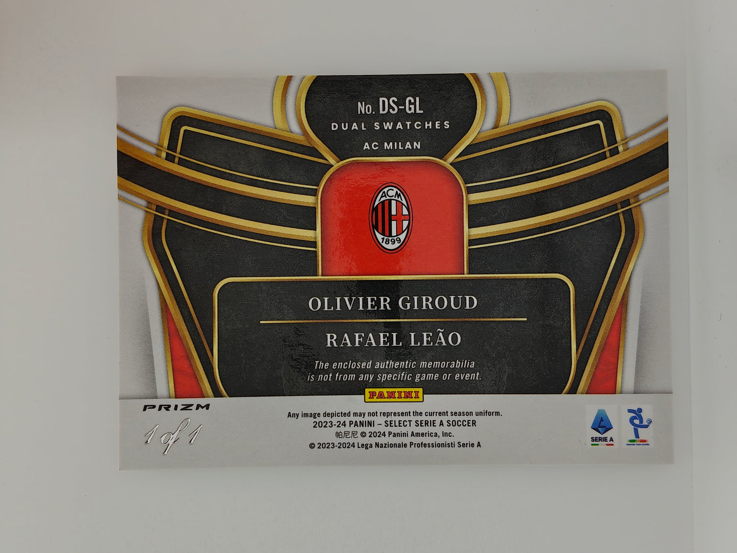 Olivier Giroud / Rafael Leao patch 1/1 - Panini Select Serie A 23/24