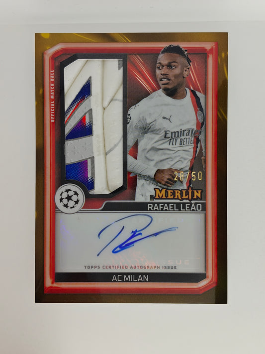 Rafael Leao auto /50 matchball relic casehit SP - Topps Merlin 23/24