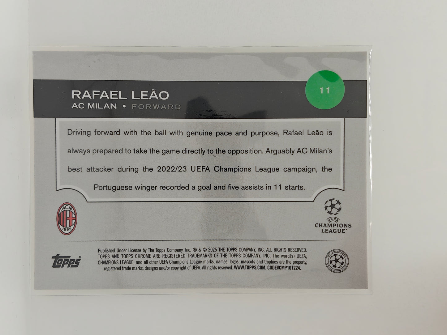 Rafael Leao /50 - Topps Chrome 24/25