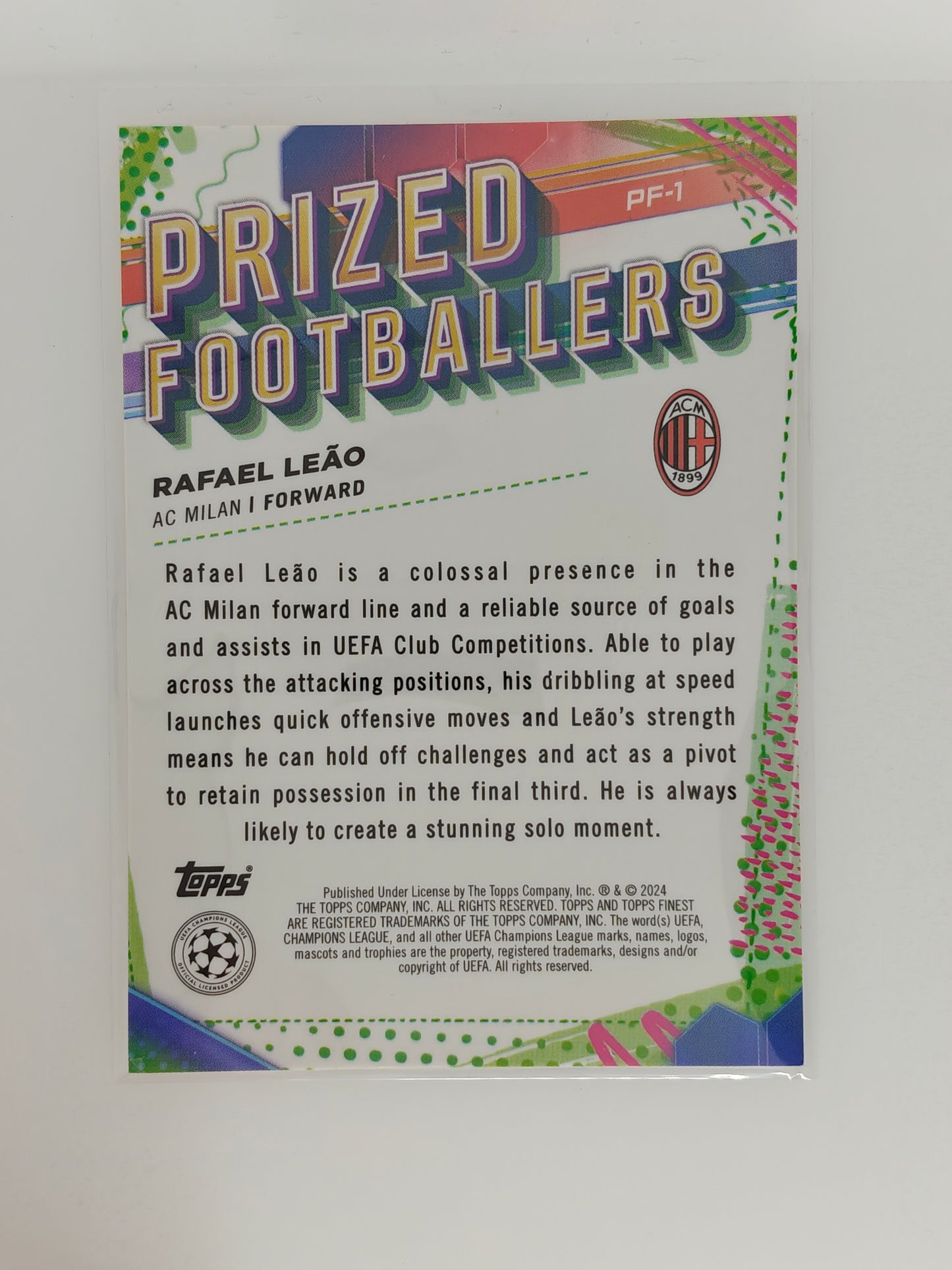 Rafael Leao /50 Prized- Topps Finest 23/24