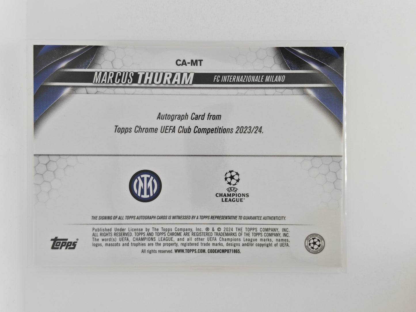 Marcus Thuram auto /25 - Topps Sapphire 23/24