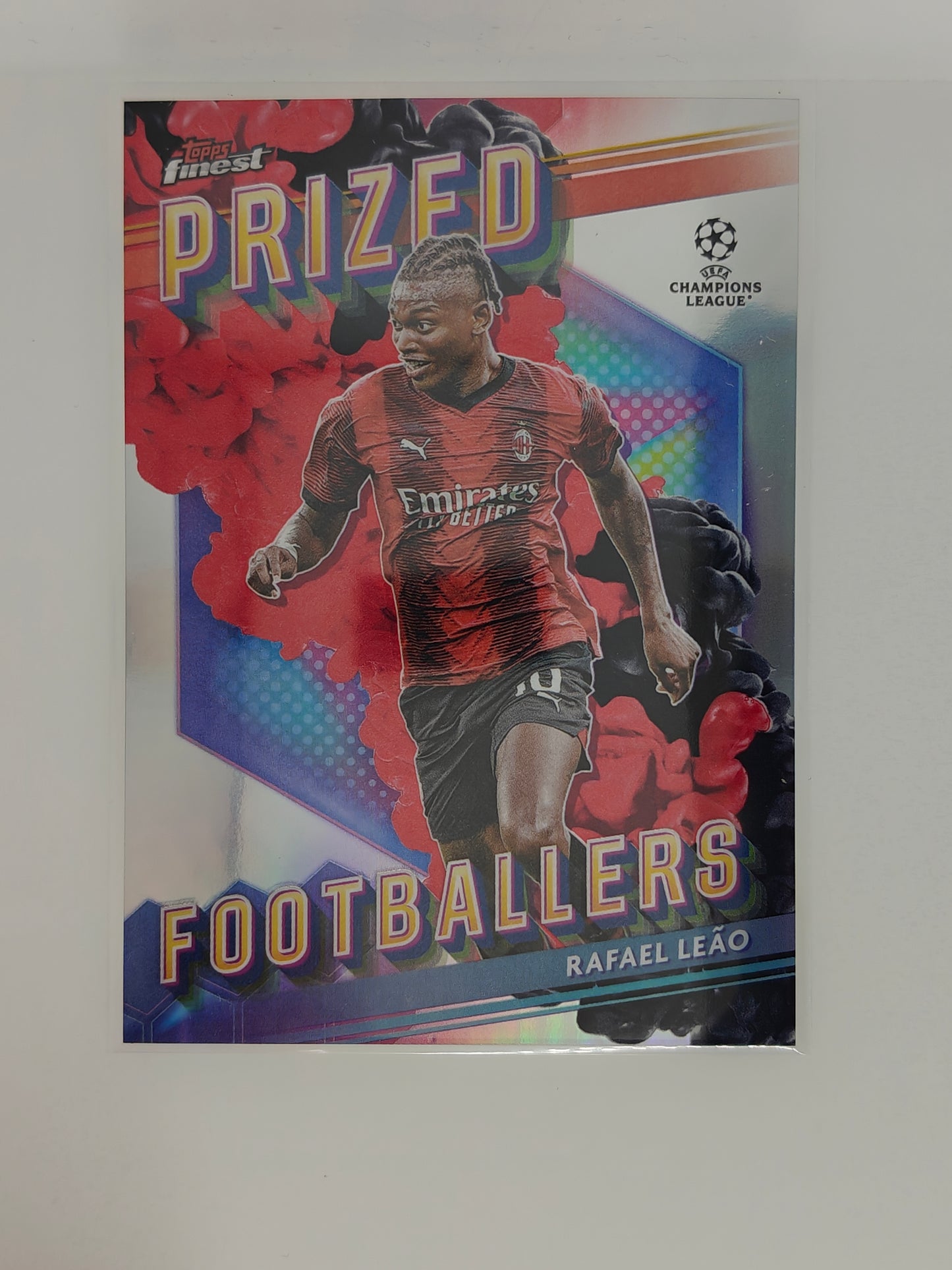 Rafael Leao fusion red/black color match casehit - Topps Finest 23/24