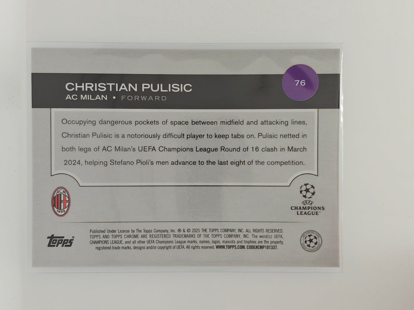 Christian Pulisic Sapphire image variation SP - Topps Sapphire 24/25