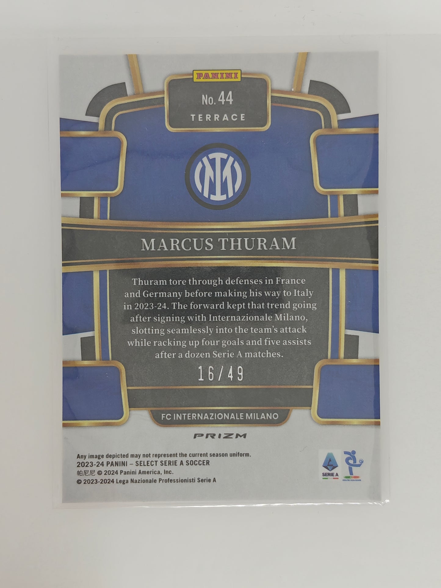 Marcus Thuram /49 - Panini Select Serie A 23/24