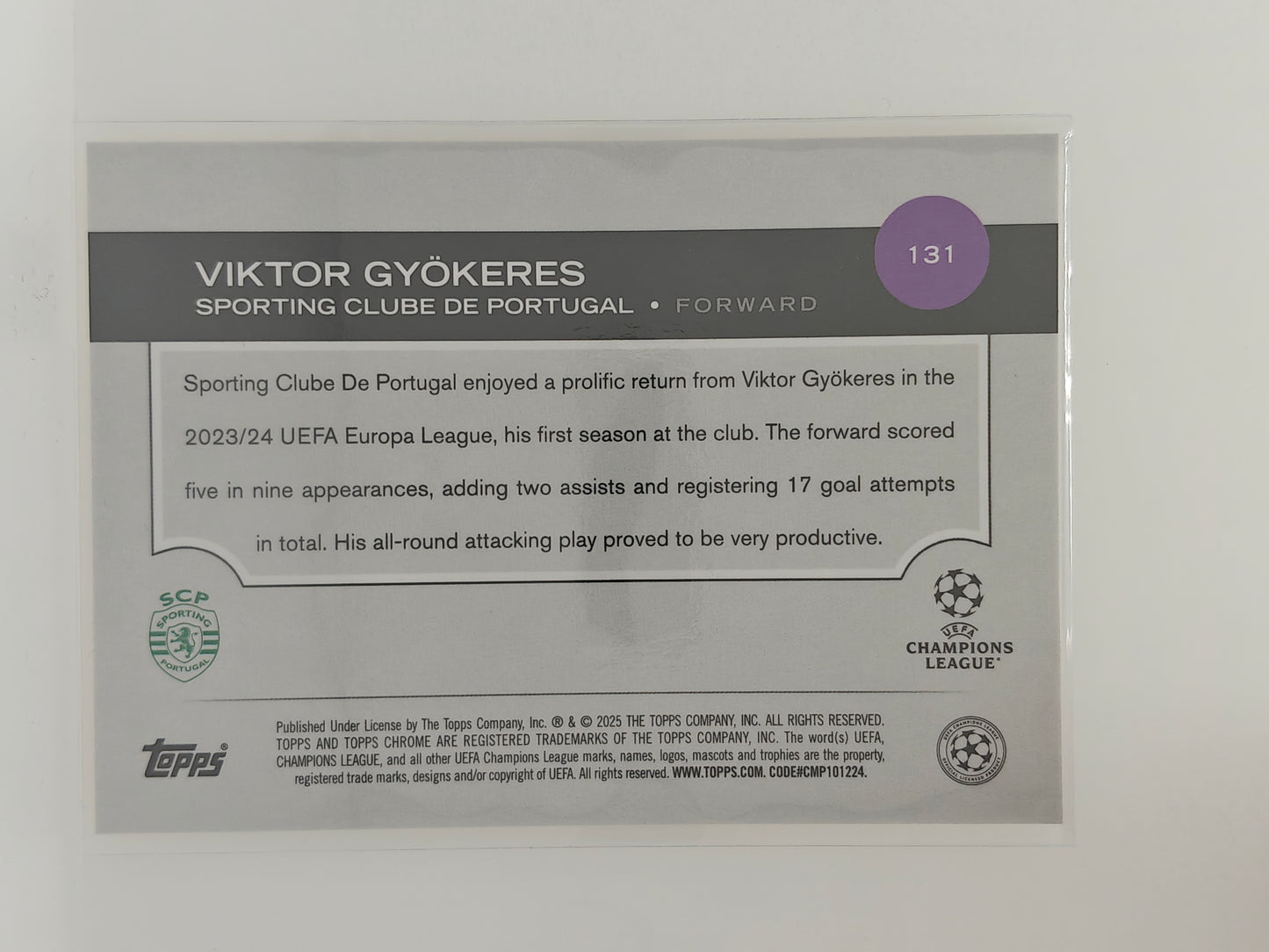 Viktor Gyokeres /50 - Topps Chrome 24/25