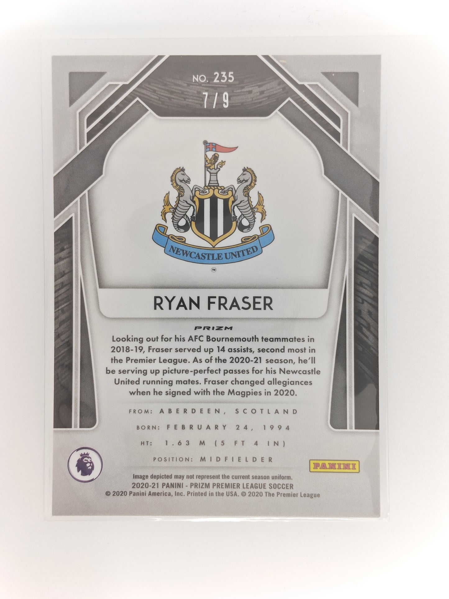 Ryan Fraser /9 - Panini Prizm Premier League 20/21