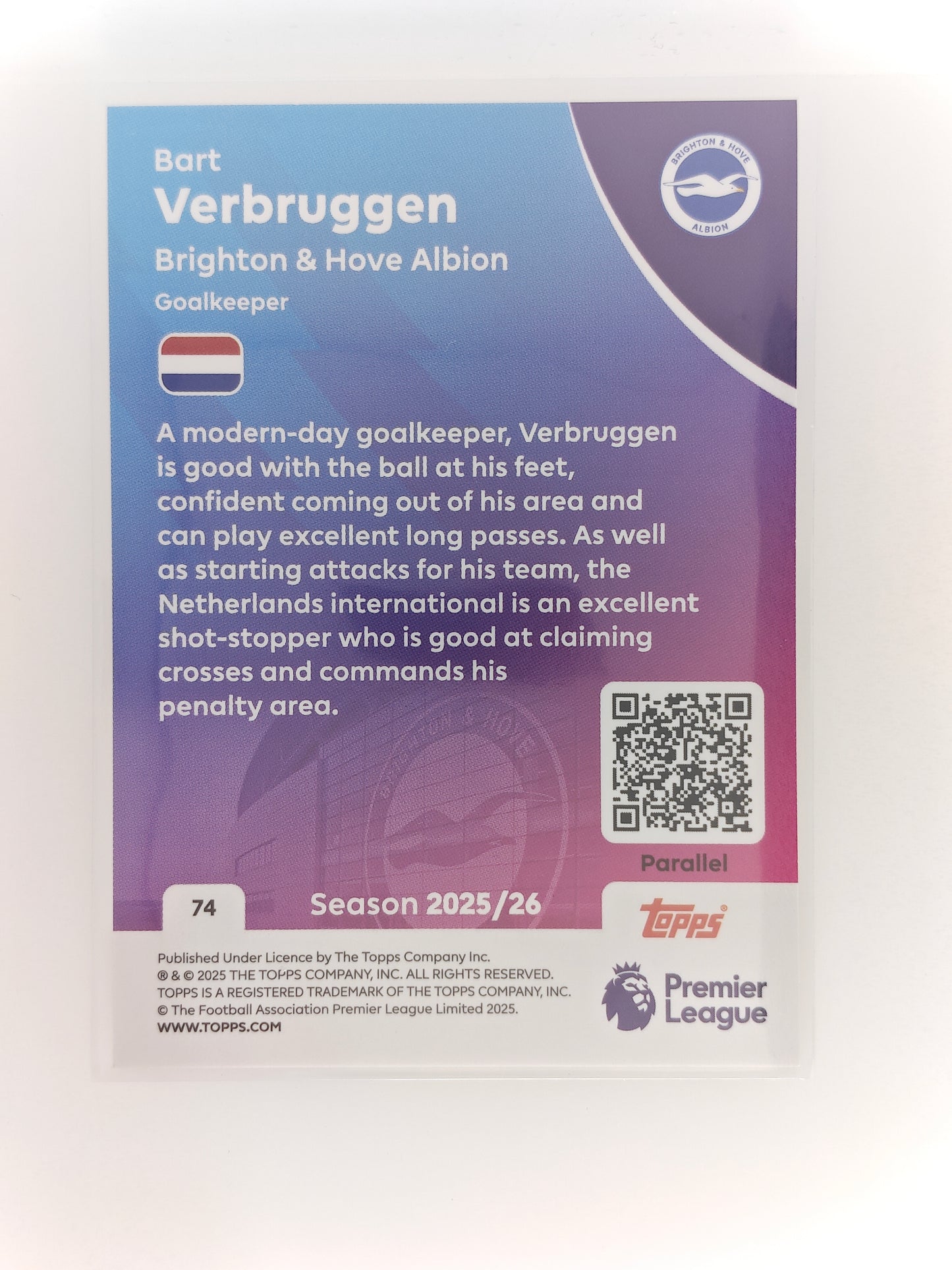Bart Verbruggen /50 - Topps PL 25/26