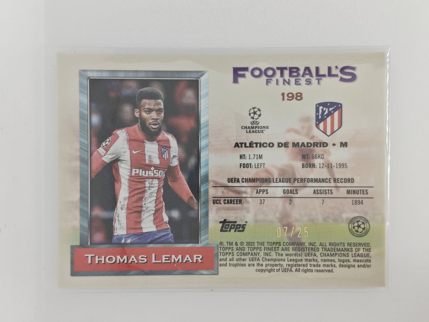 Thomas Lemar /25 -Topps Finest flashbacks 21/22