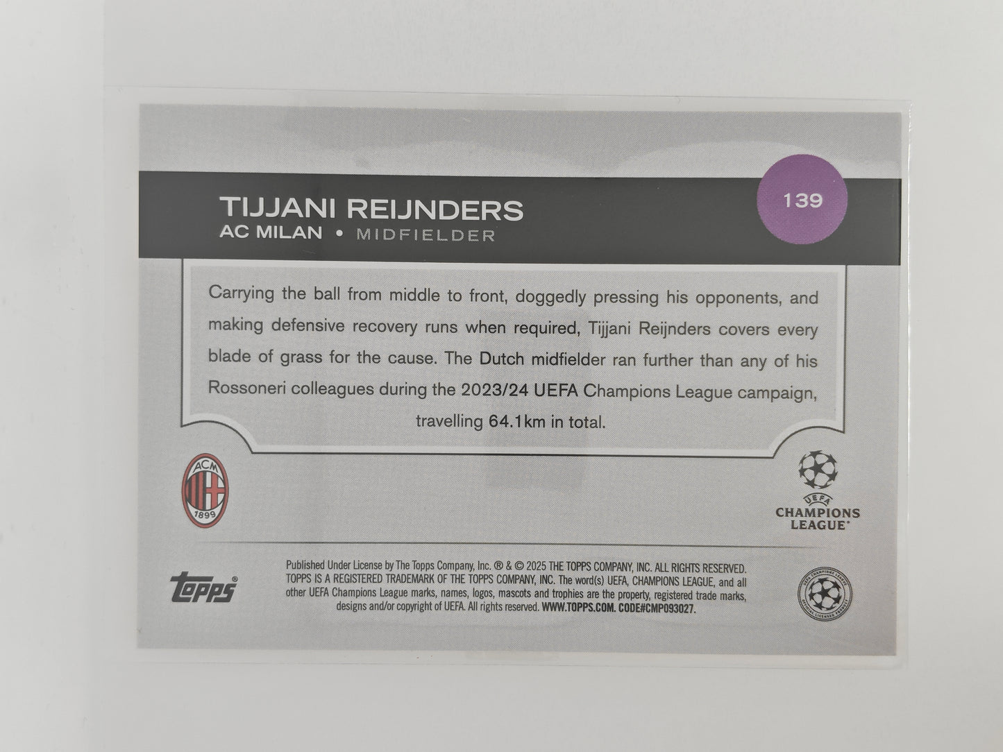 Tijjani Reijnders red lava SSP - Topps Flagship 24/25