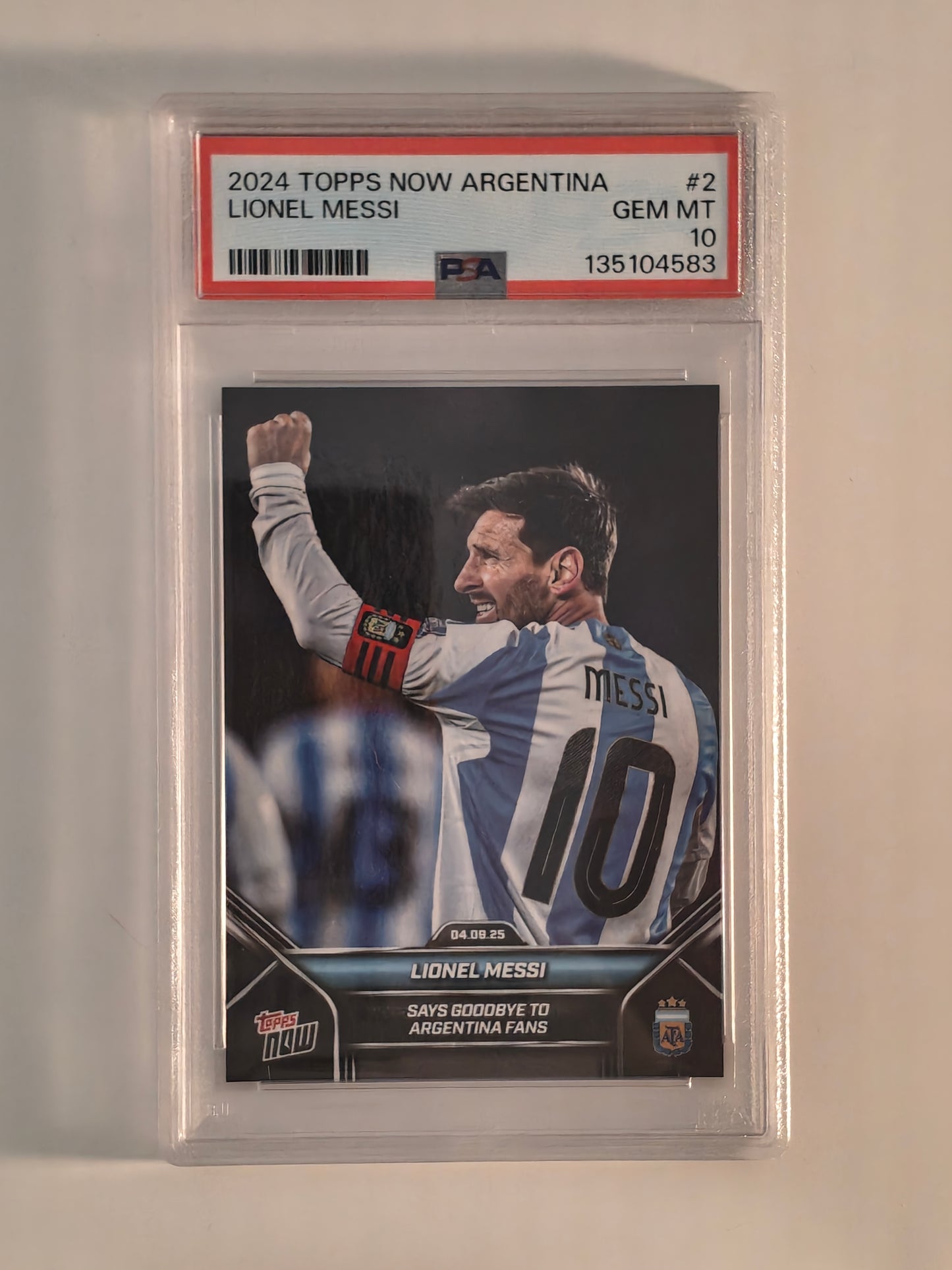 Lionel Messi Topps now psa 10