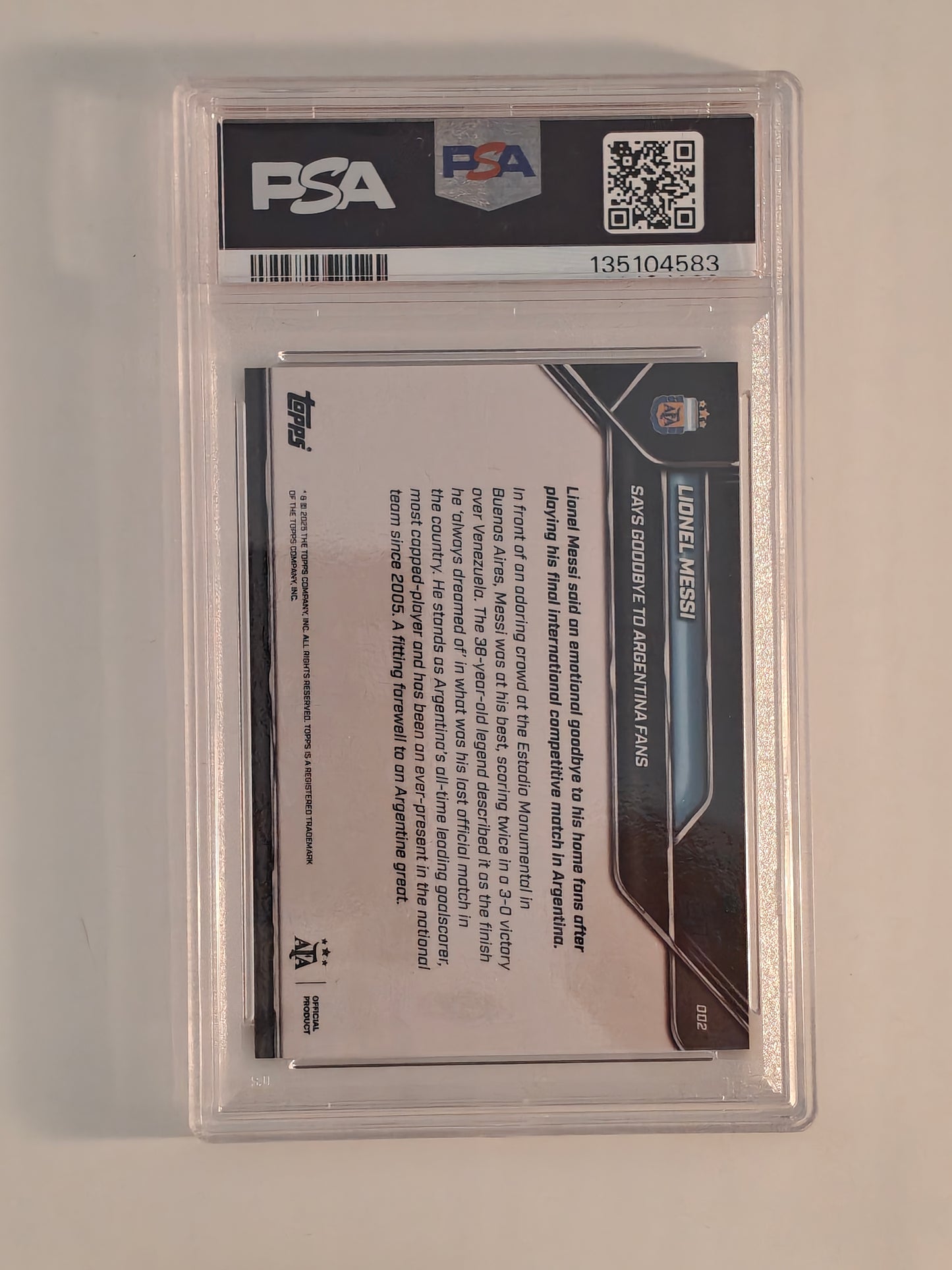 Lionel Messi Topps now psa 10