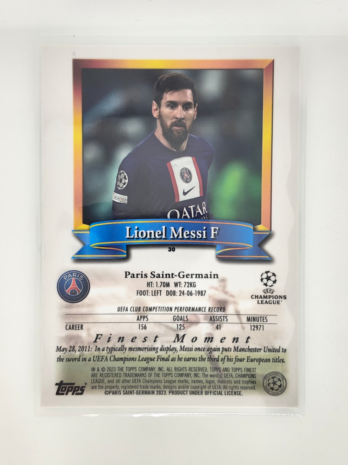 Lionel Messi - Topps finest flashback 22/23