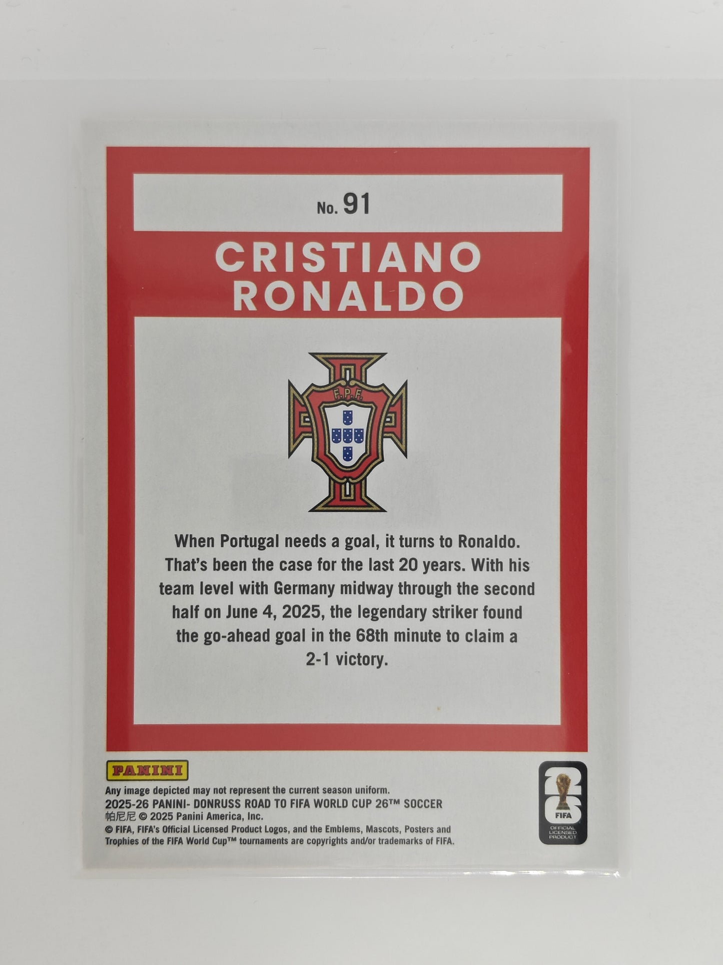 Cristiano Ronaldo Bronze - Panini Donruss 25/26