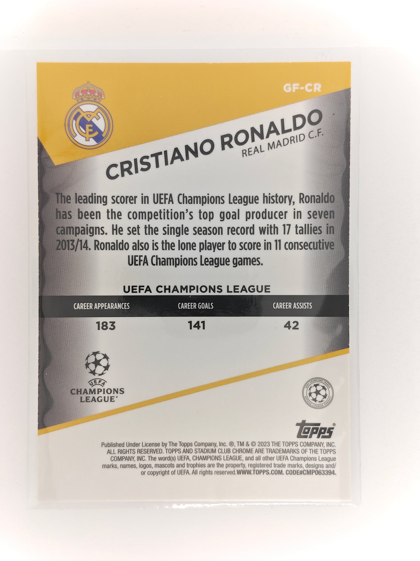 Cristiano Ronaldo Goal Force - Topps Stadium Chrome 22/23