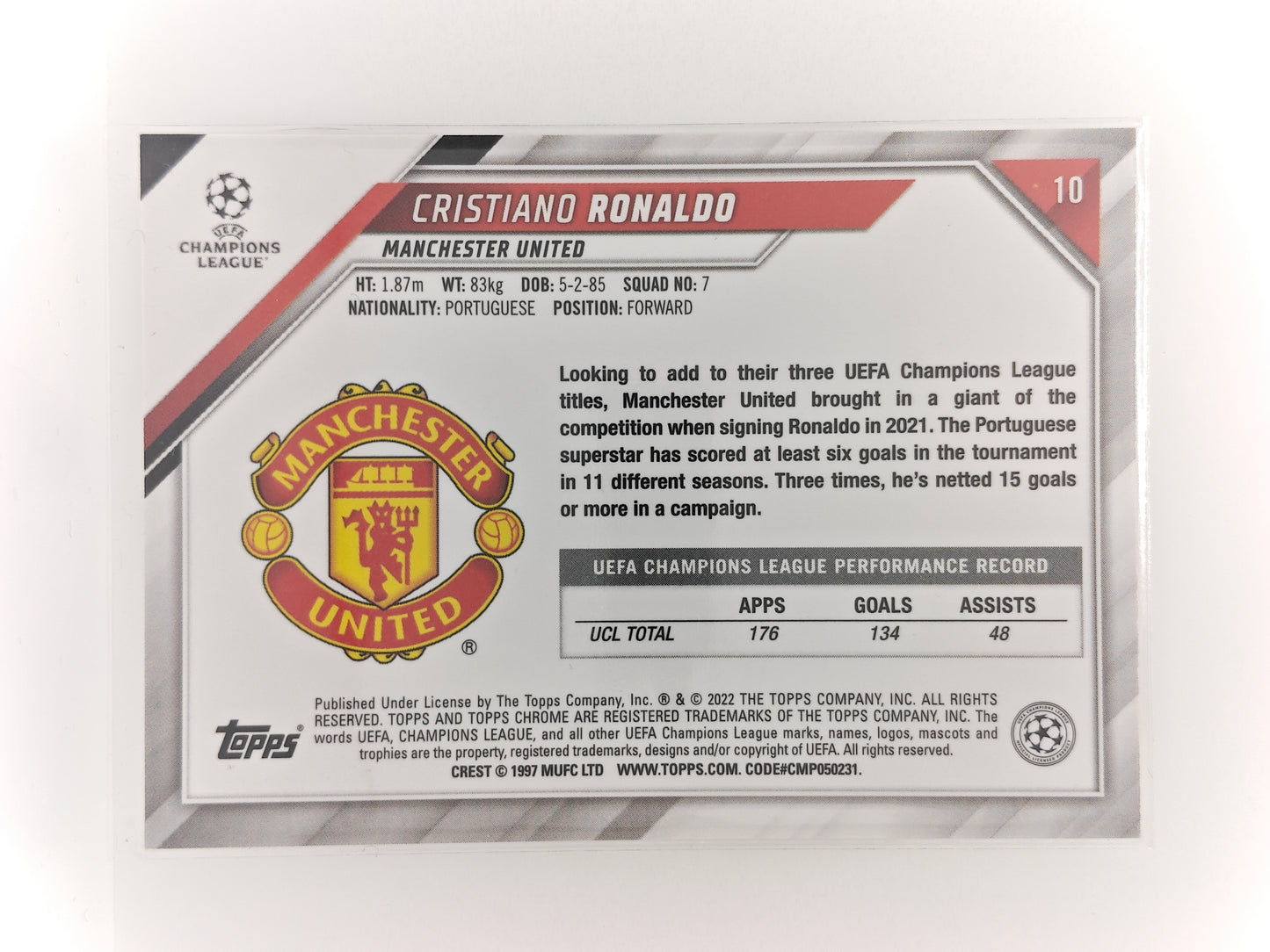 Cristiano Ronaldo - Topps Chrome 21/22