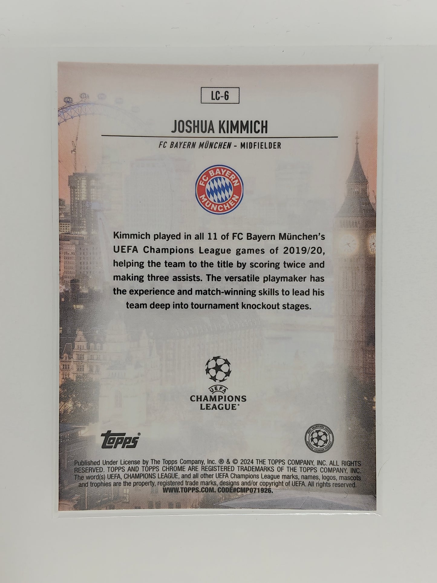 Joshua Kimmich London Calling - Topps Chrome 23/24