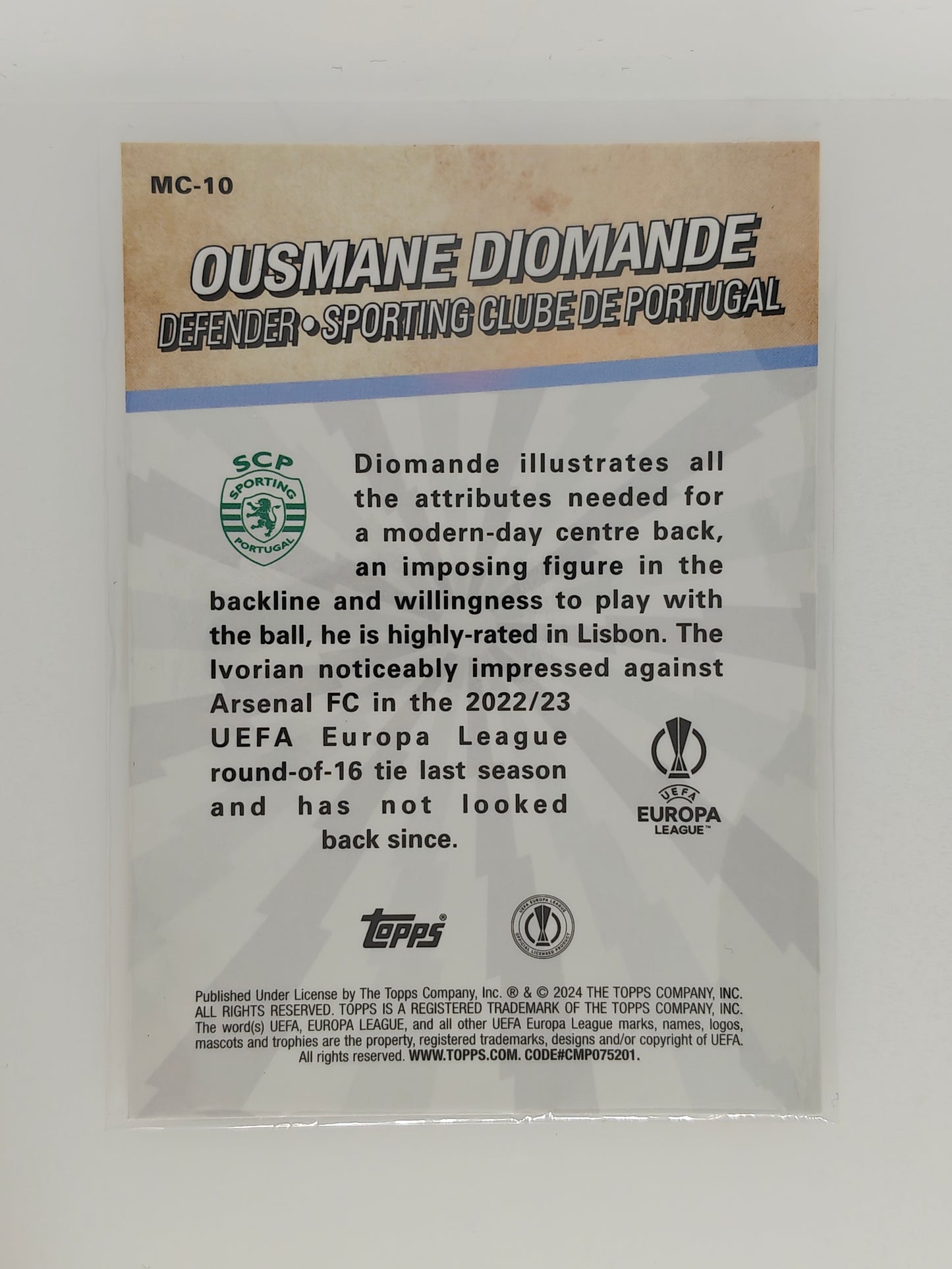 Ousmane Diomande RC Merlin's Chosen ones - Topps Merlin 23/24