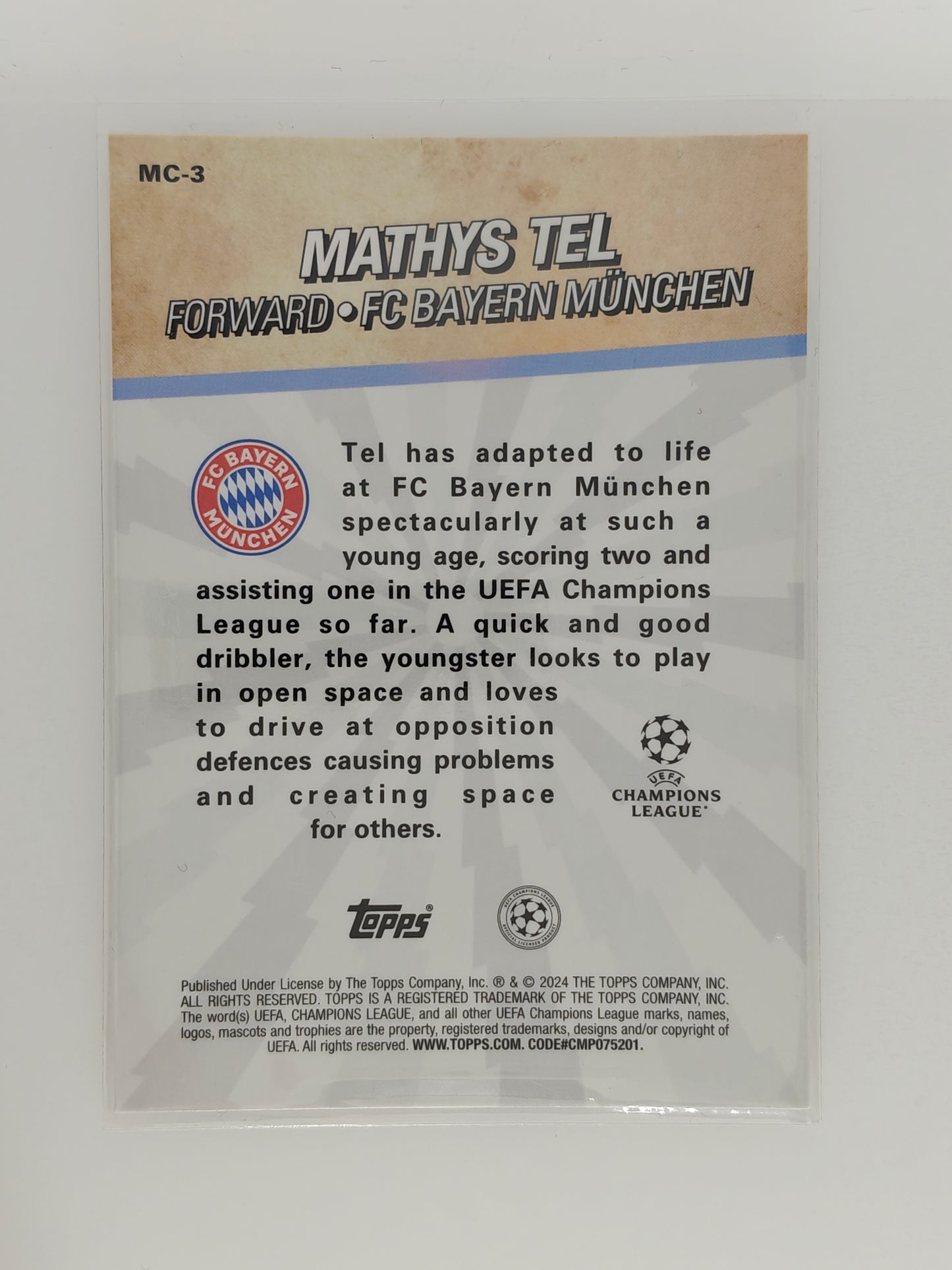 Mathys Tel Merlin's Chosen ones - Topps Merlin 23/24