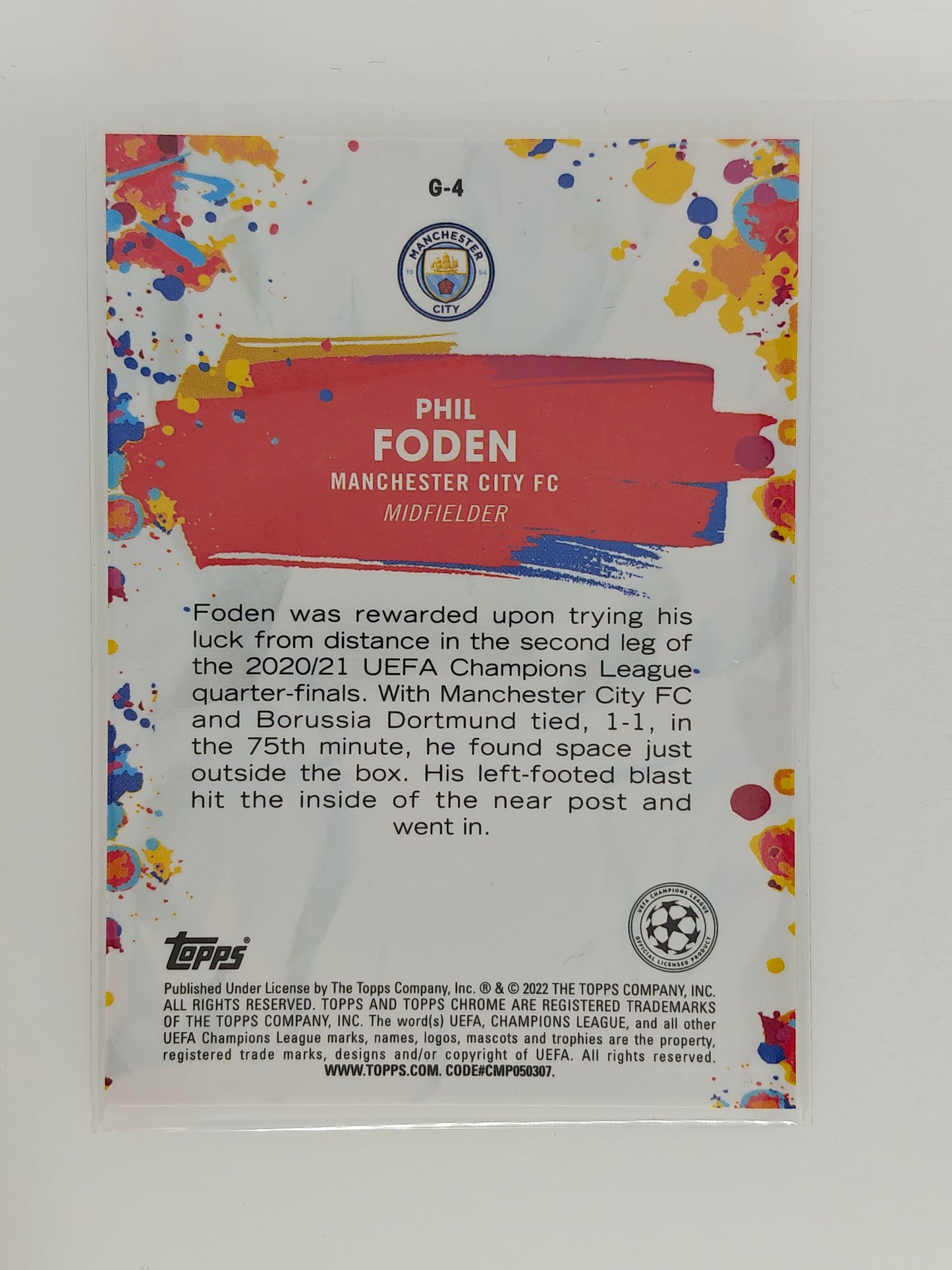 Phil Foden Golazo - Topps Chrome 21/22