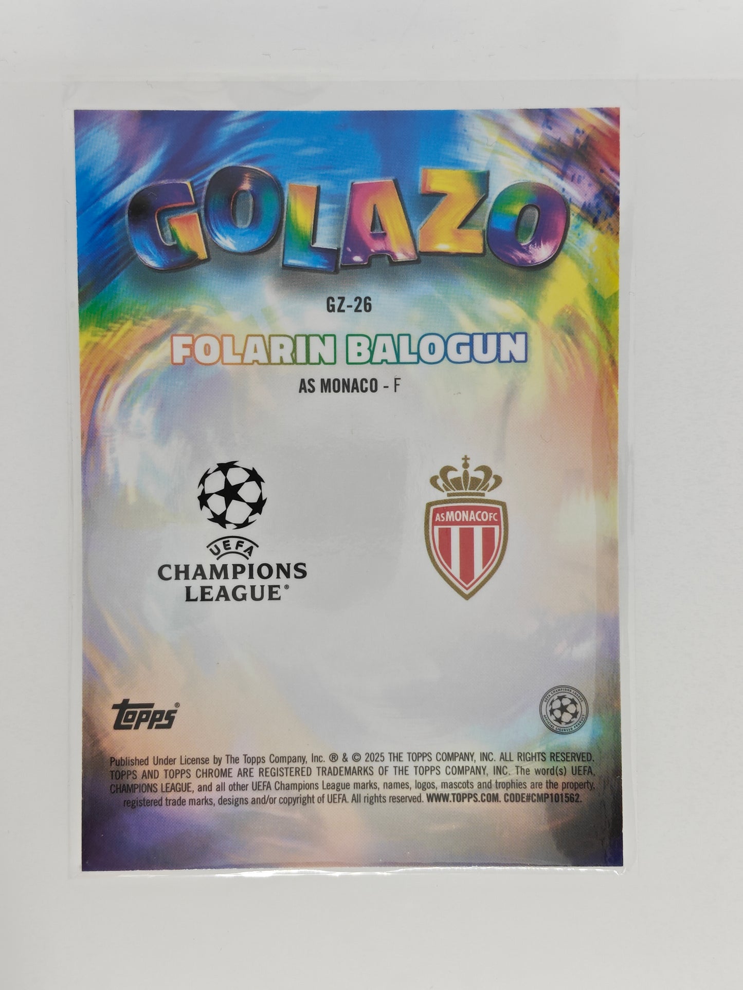 Folarin Balogun Golazo - Topps Chrome 24/25