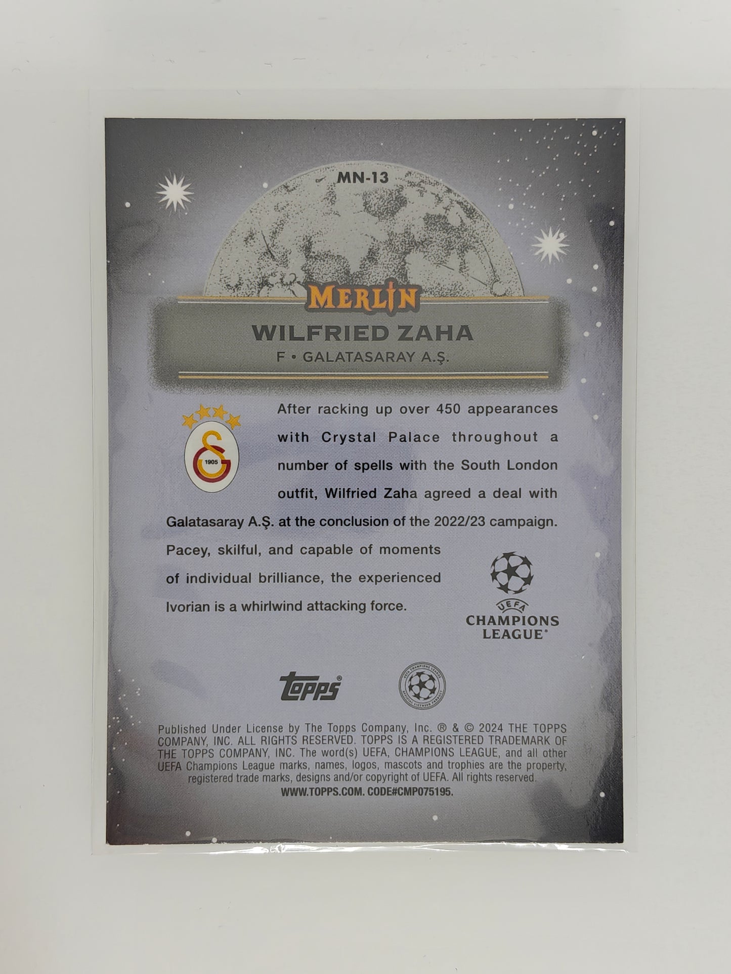 Wilfried Zaha Mystic Nights - Topps Merlin 23/24