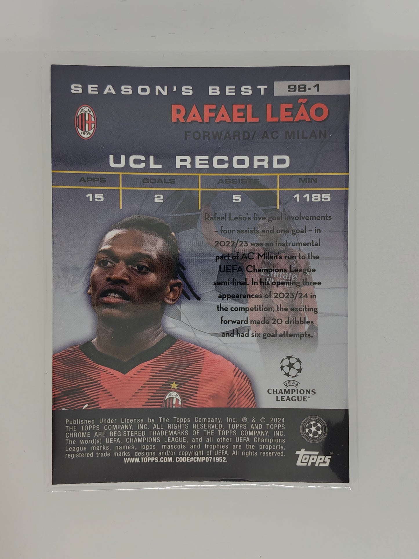Rafael Leao Shooting Stars - Topps Chrome 23/24