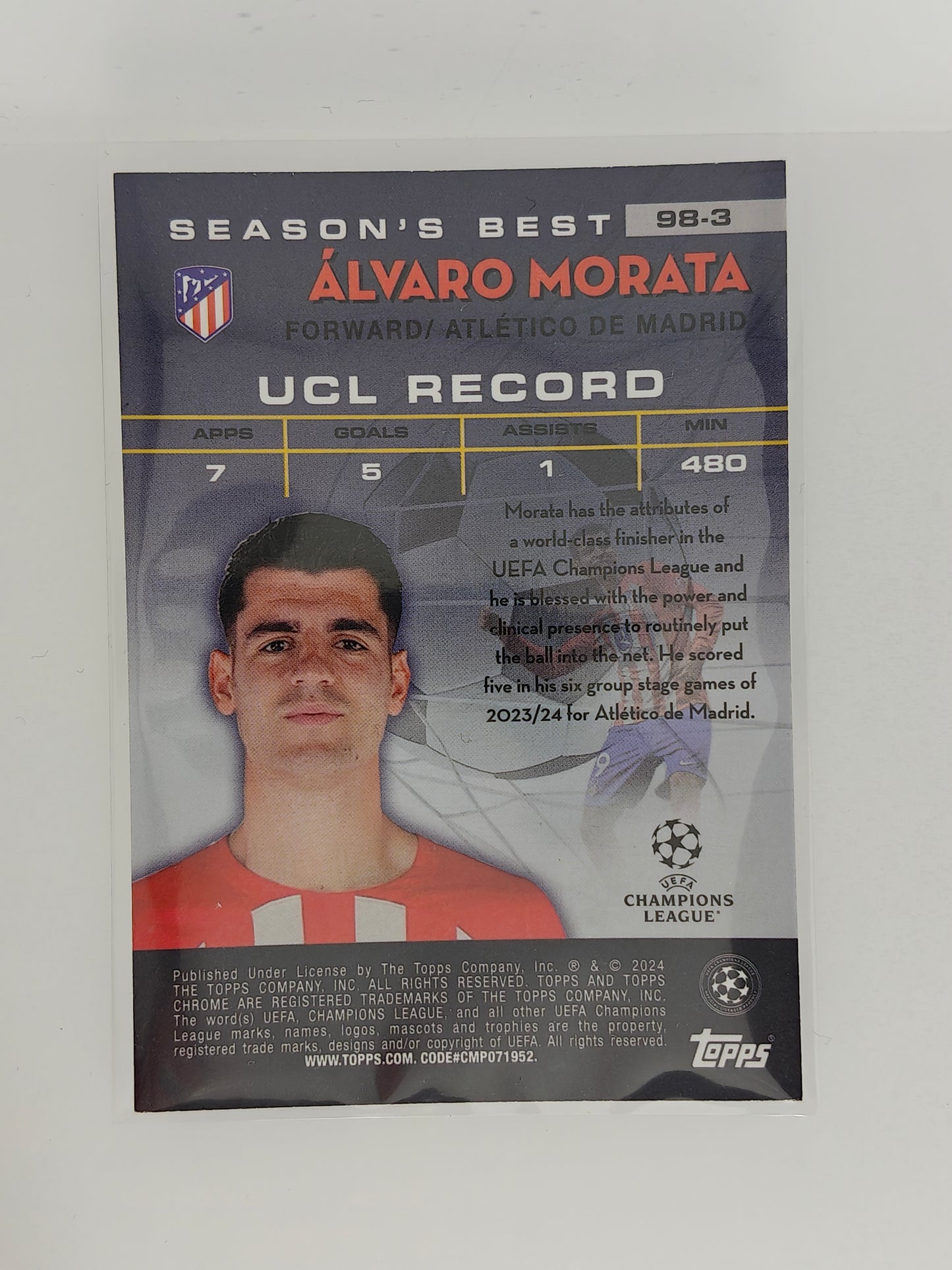 Alvaro Morata Shooting Stars - Topps Chrome 23/24