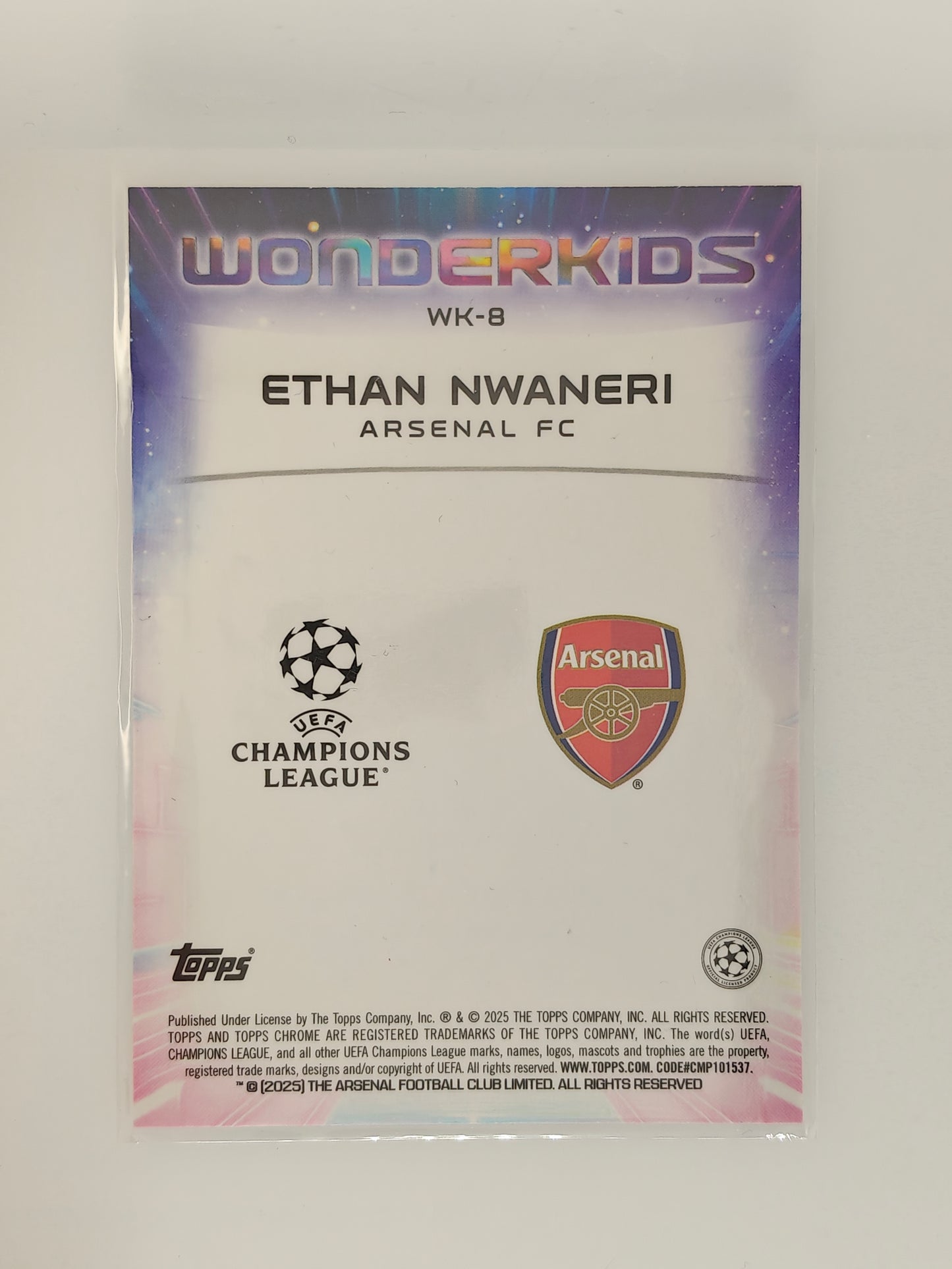 Ethan Nwaneri RC Wonderkids - Topps Chrome 24/25