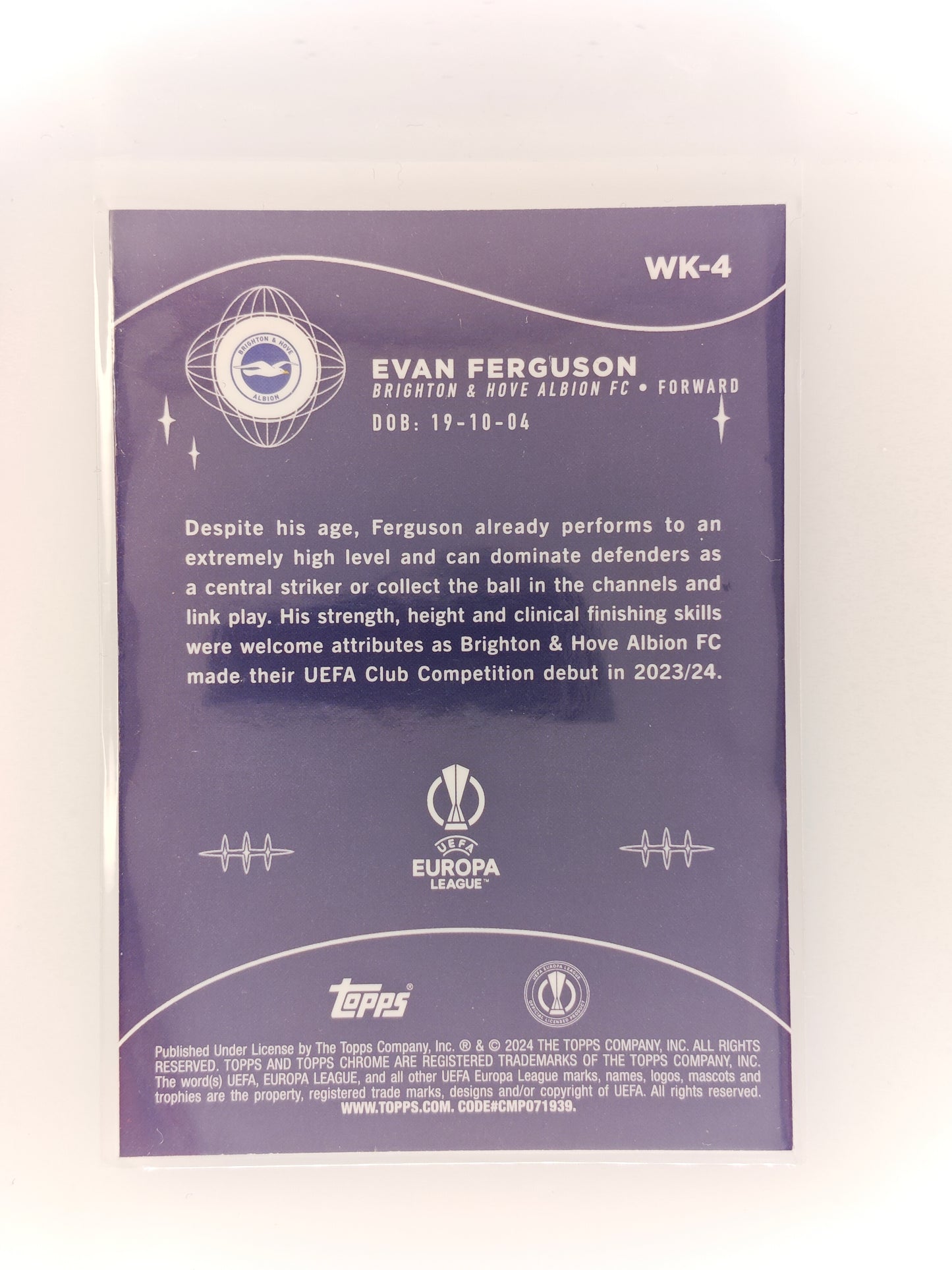 Evan Ferguson  Wonderkids - Topps Chrome 23/24