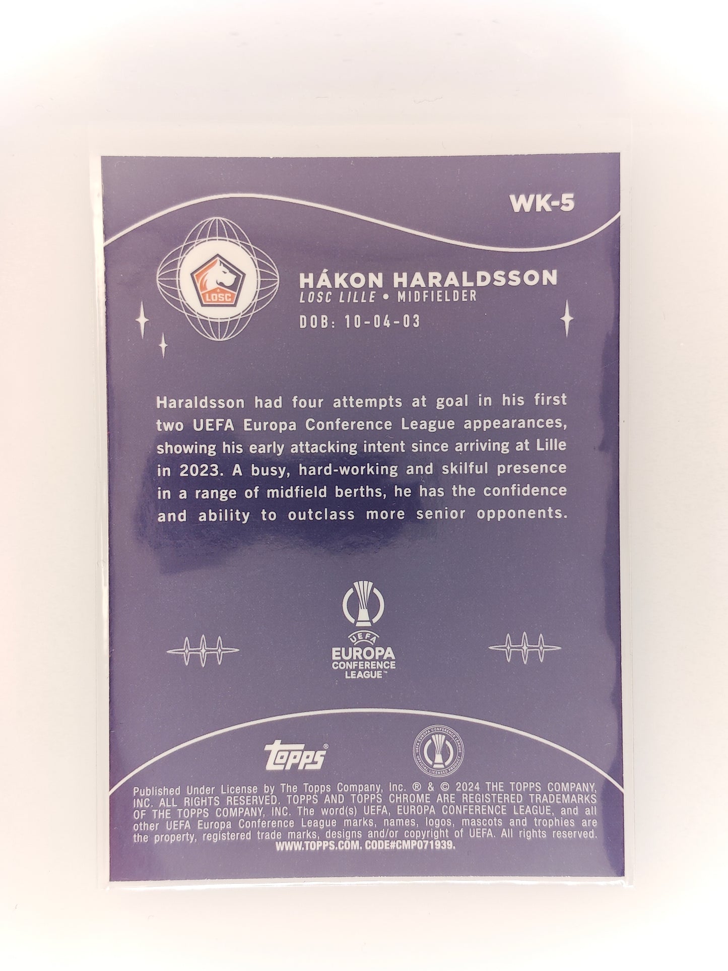 Hakon Haraldsson  Wonderkids - Topps Chrome 23/24