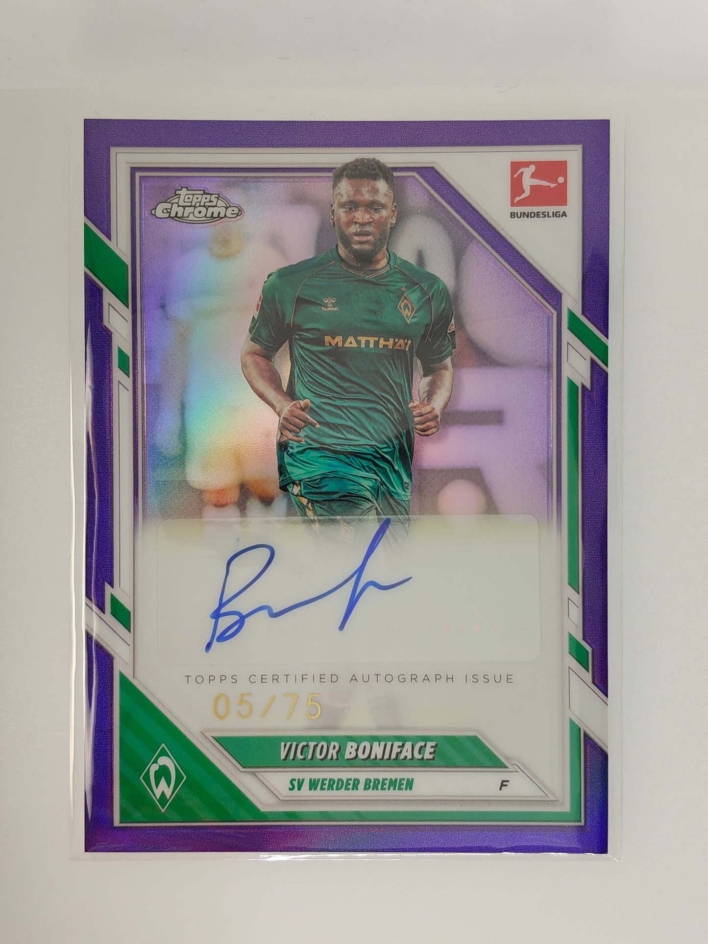 Victor Boniface auto /75 - Topps Chrome Bundesliga 25/26