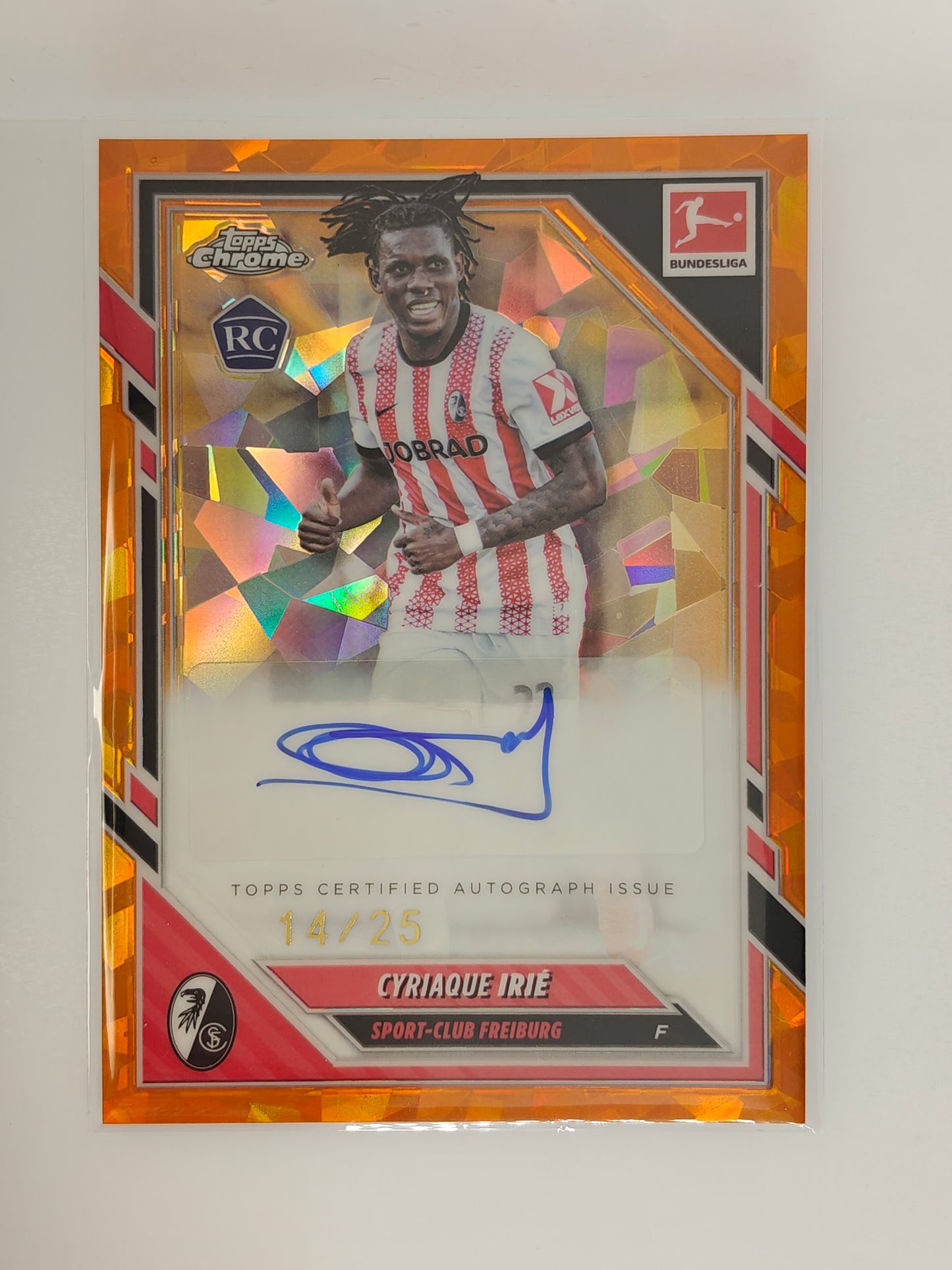 Cyriaque Irie auto /25 RC  - Topps Chrome Bundesliga 25/26 - Sapphire