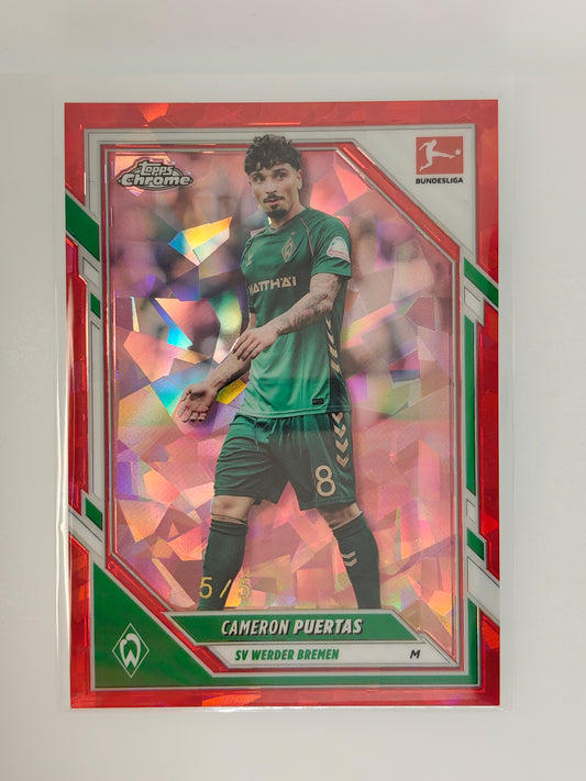 Cameron Puertas /5  - Topps Chrome Bundesliga 25/26 - Sapphire