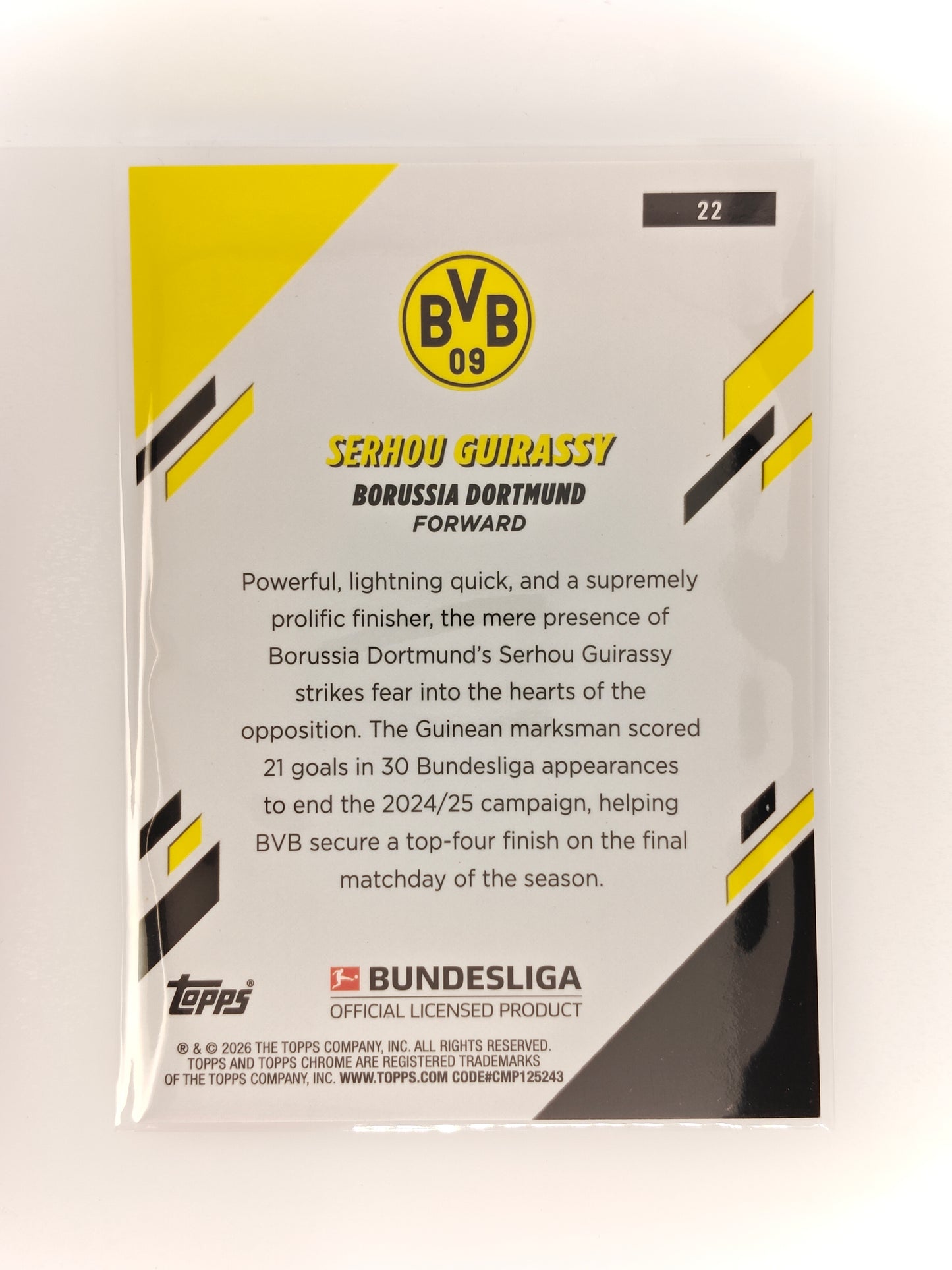 Serhou Guirassy /25 - Topps Chrome Bundesliga 25/26 - Sapphire
