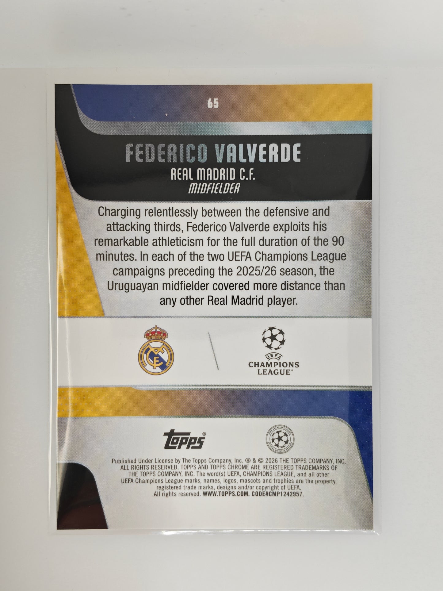 Federico Valverde /75 - Topps Chrome 25/26