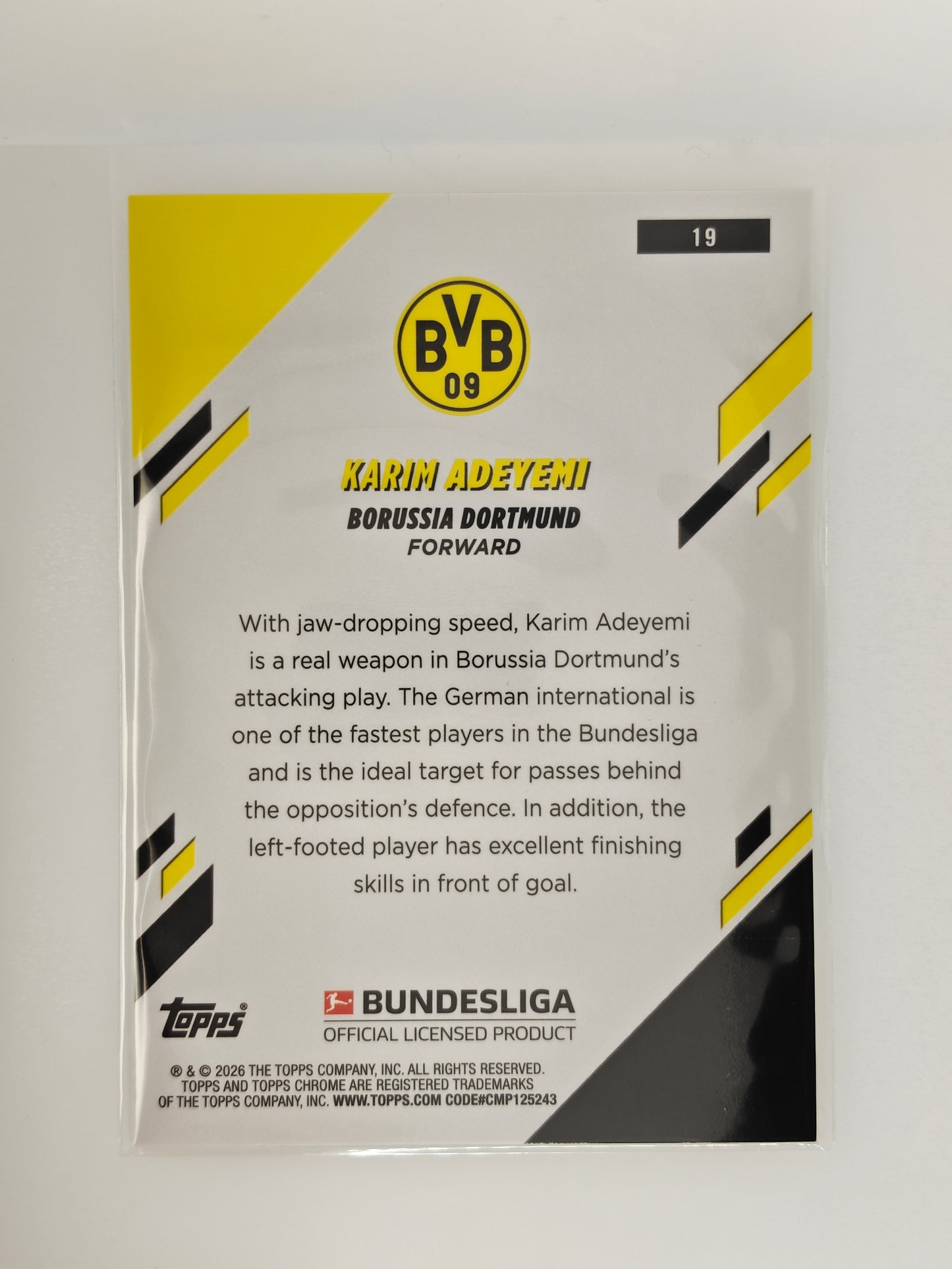 Karim Adeyemi /75 - Topps Chrome Bundesliga 25/26 - Sapphire