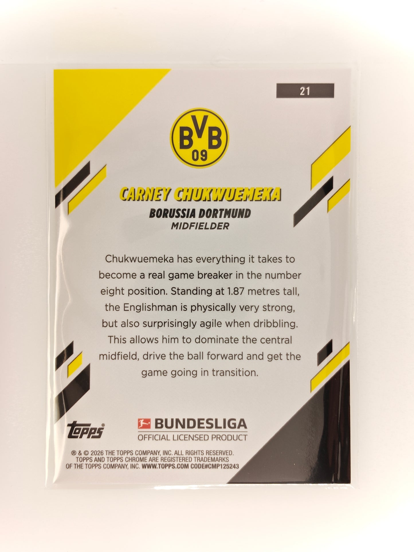 Carney Chukwuemeka /75 - Topps Chrome Bundesliga 25/26 - Sapphire