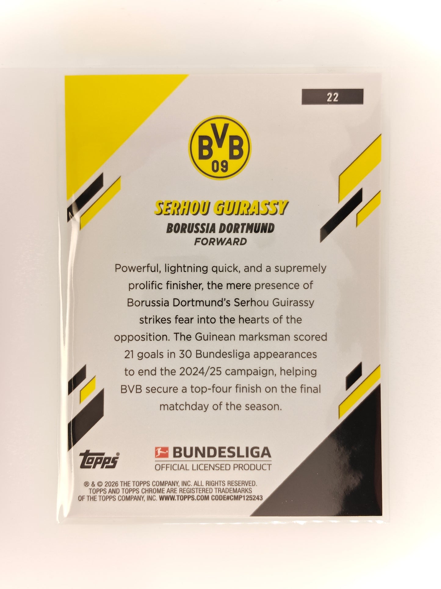 Serhou Guirassy /75 - Topps Chrome Bundesliga 25/26 - Sapphire