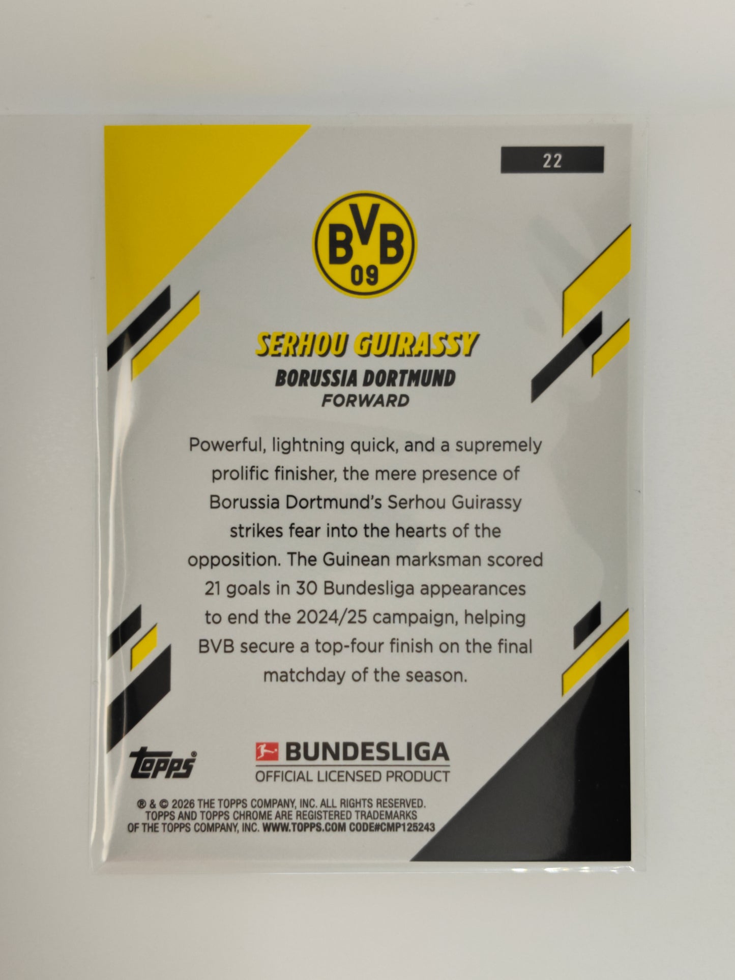 Serhou Guirassy 64/75 - Topps Chrome Bundesliga 25/26 - Sapphire