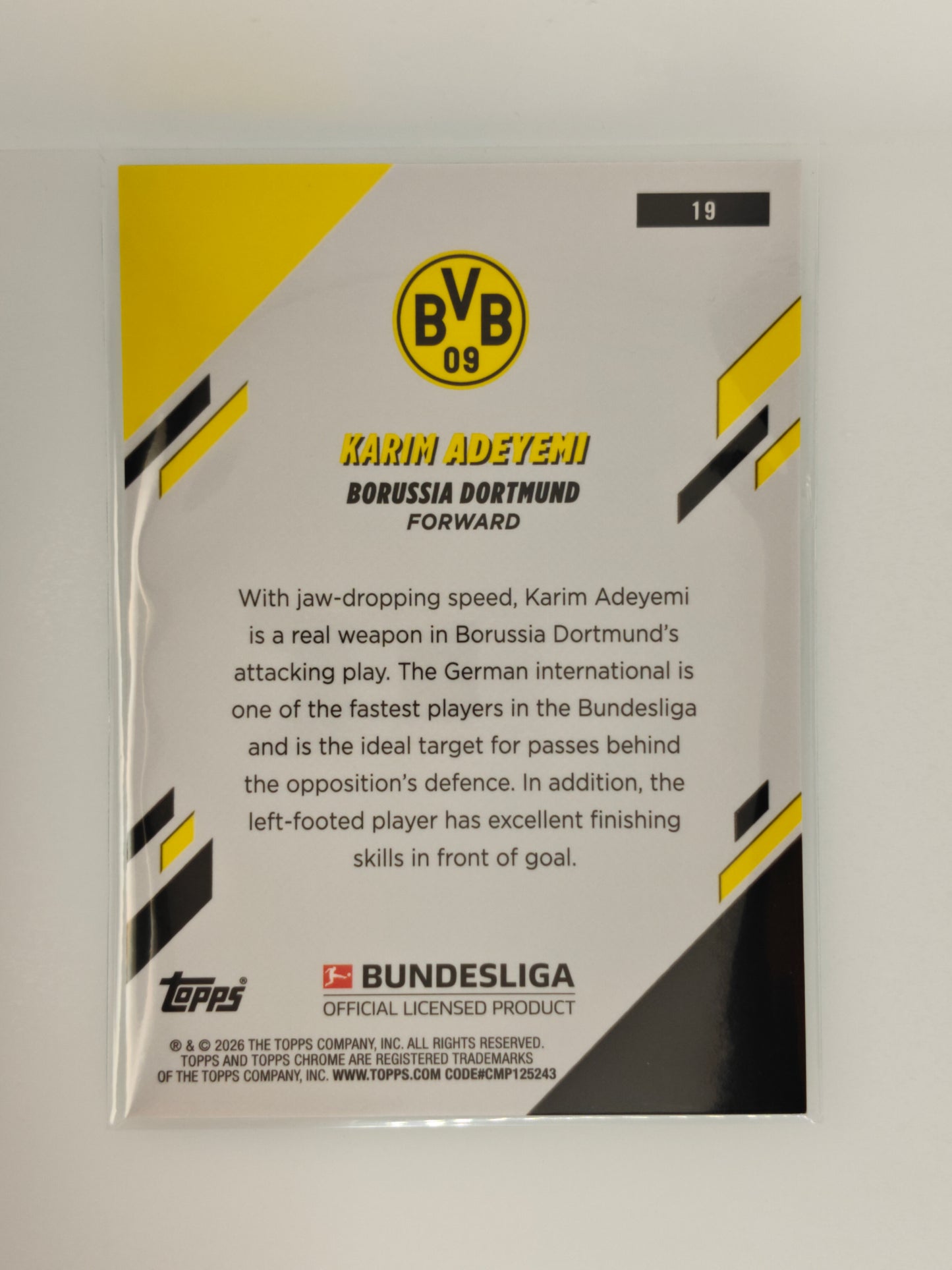 Karim Adeyemi /99 - Topps Chrome Bundesliga 25/26 - Sapphire