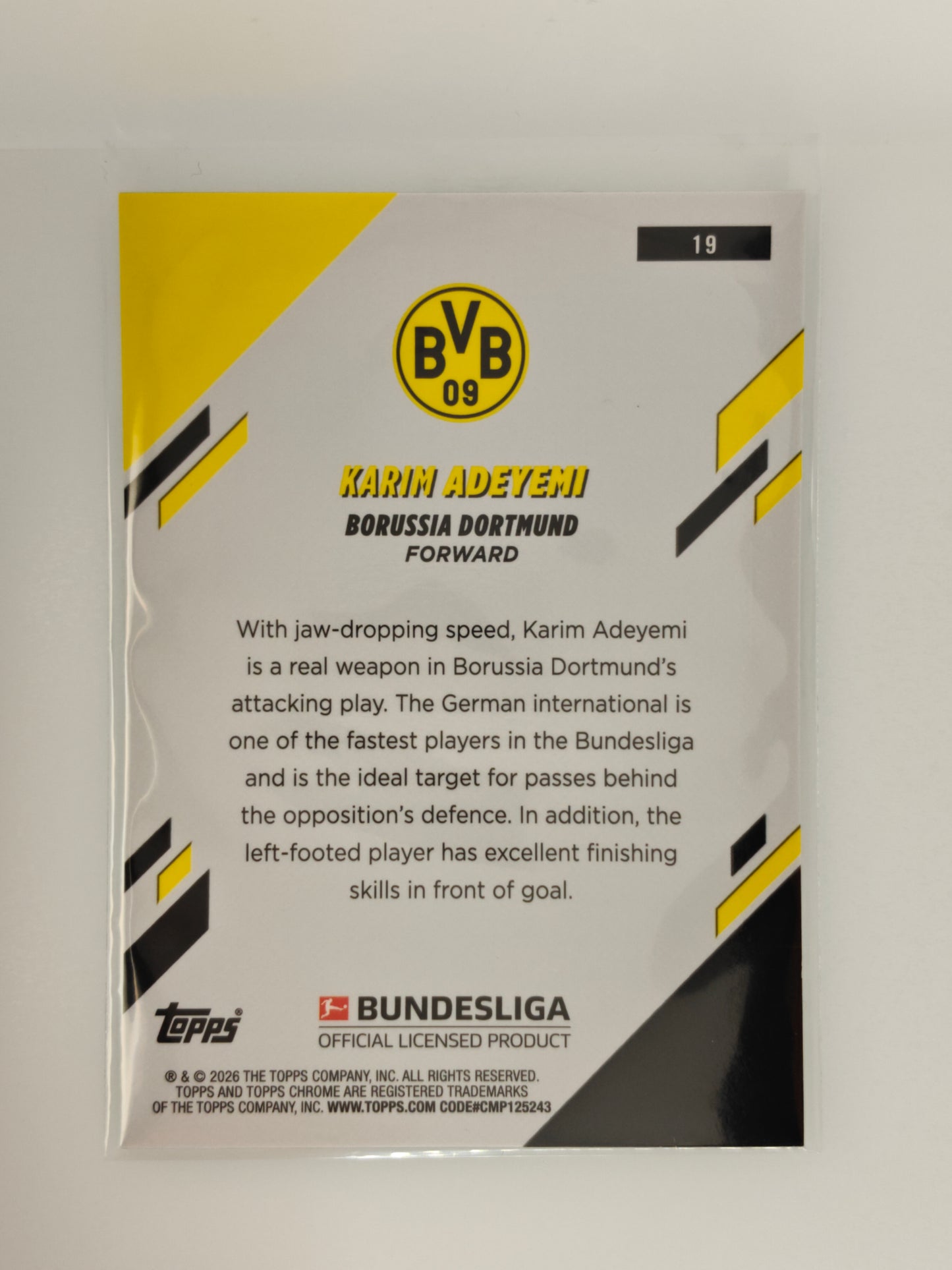 Karim Adeyemi /99 - Topps Chrome Bundesliga 25/26 - Sapphire