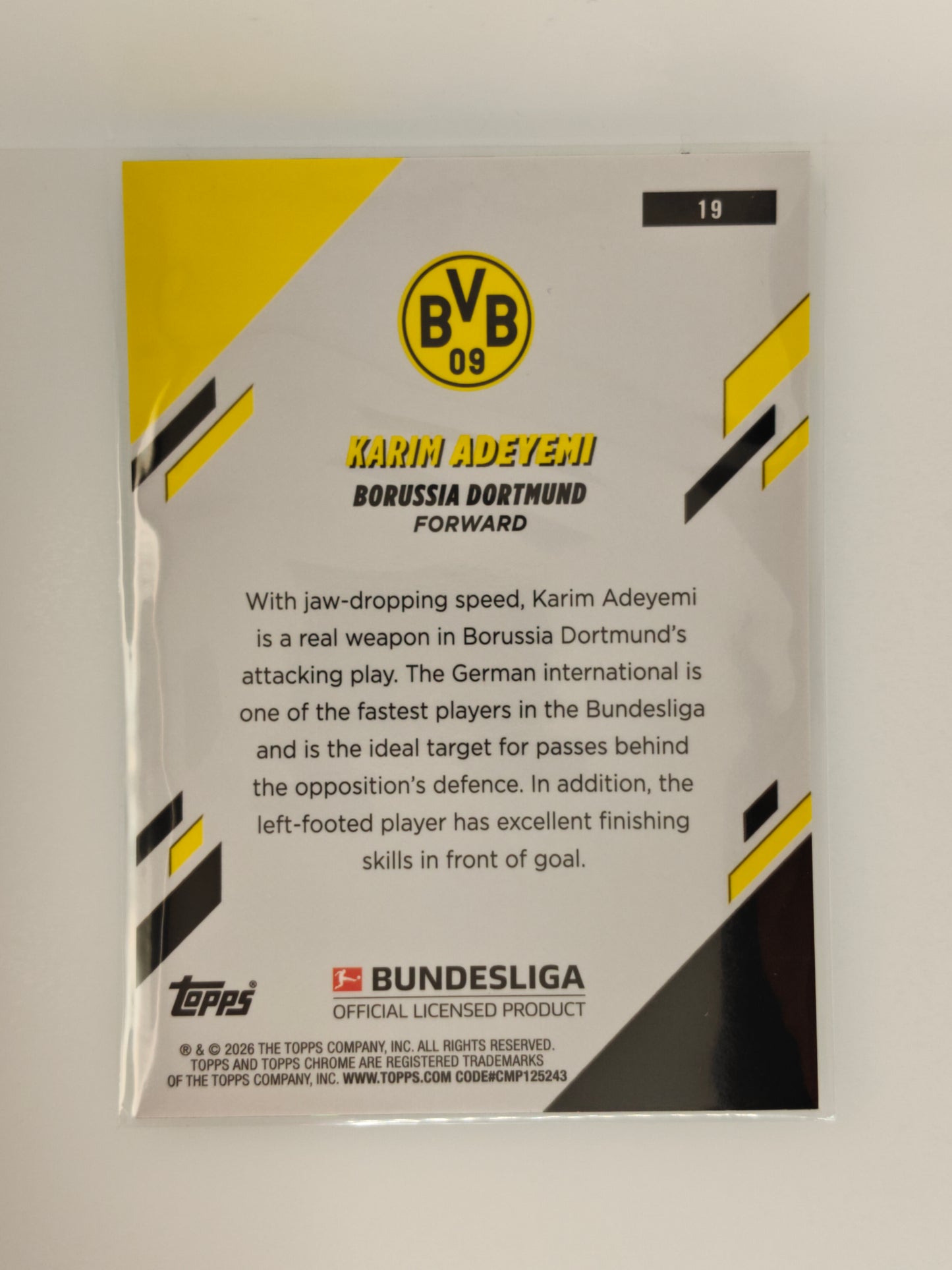 Karim Adeyemi /99 - Topps Chrome Bundesliga 25/26 - Sapphire