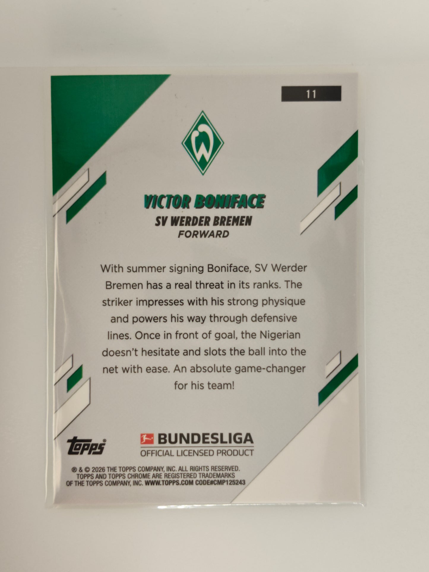 Victor Boniface /75 - Topps Chrome Bundesliga 25/26 - Sapphire
