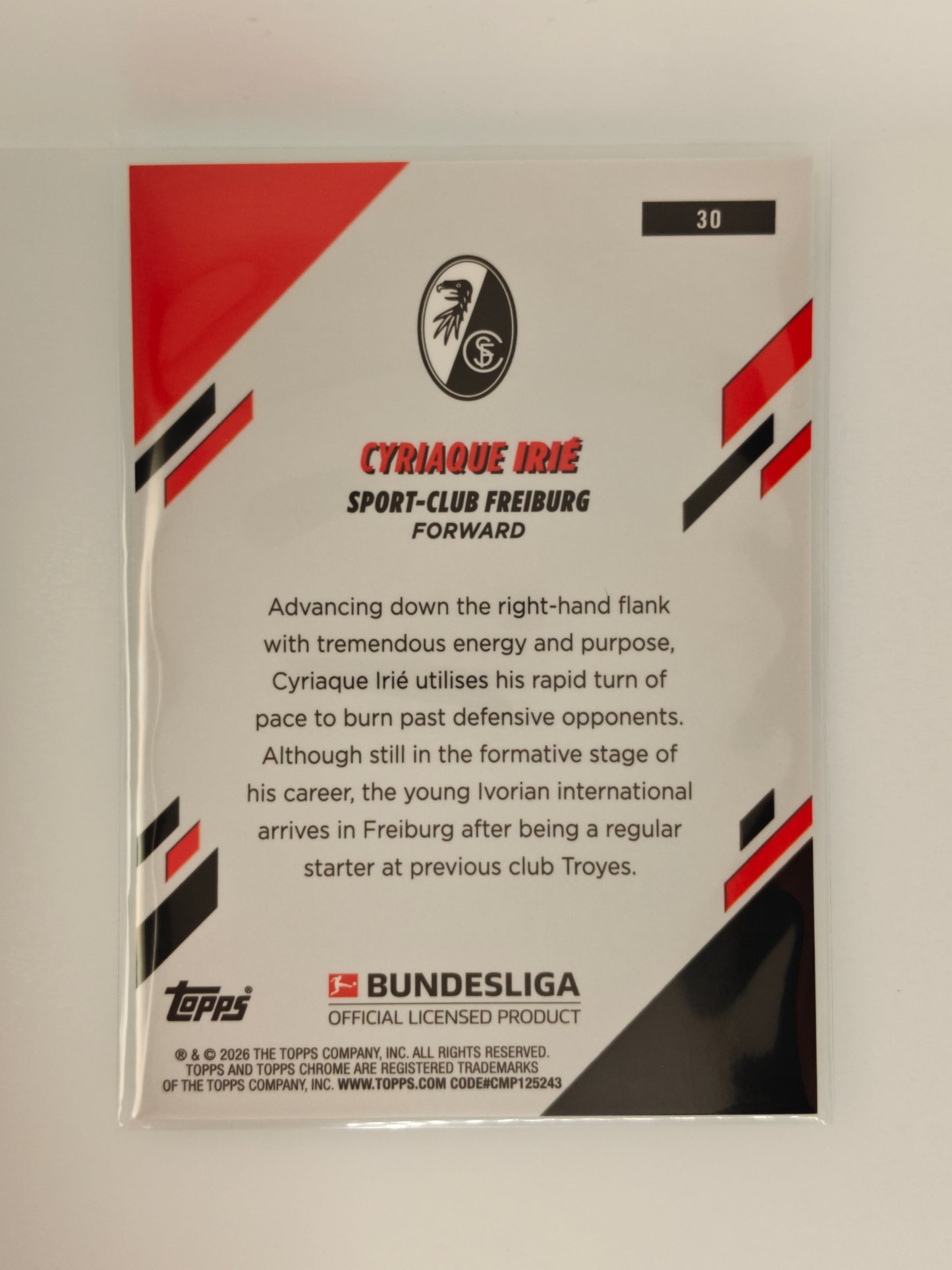 Cyriaque Irie /99 RC - Topps Chrome Bundesliga 25/26 - Sapphire