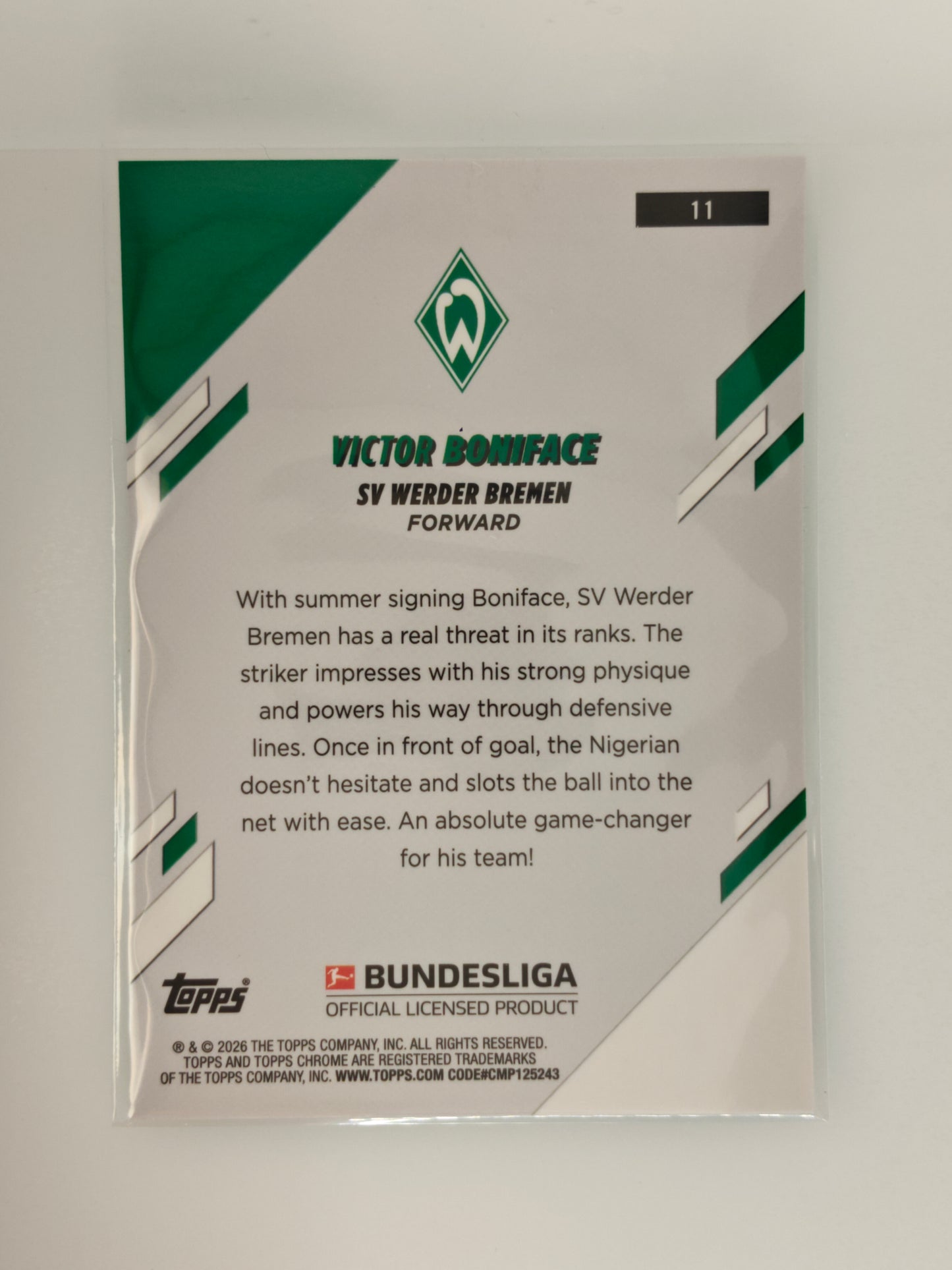 Victor Boniface /99 - Topps Chrome Bundesliga 25/26 - Sapphire
