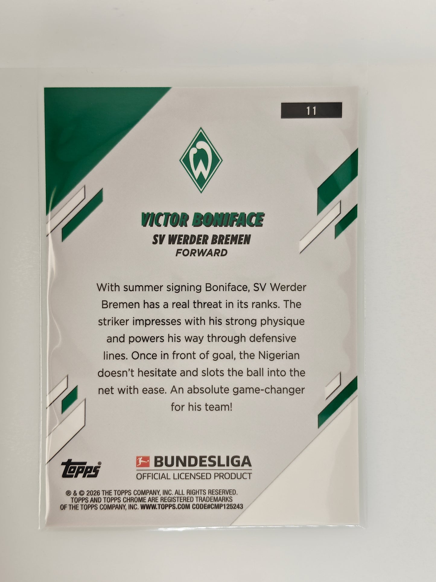 Victor Boniface /99 - Topps Chrome Bundesliga 25/26 - Sapphire