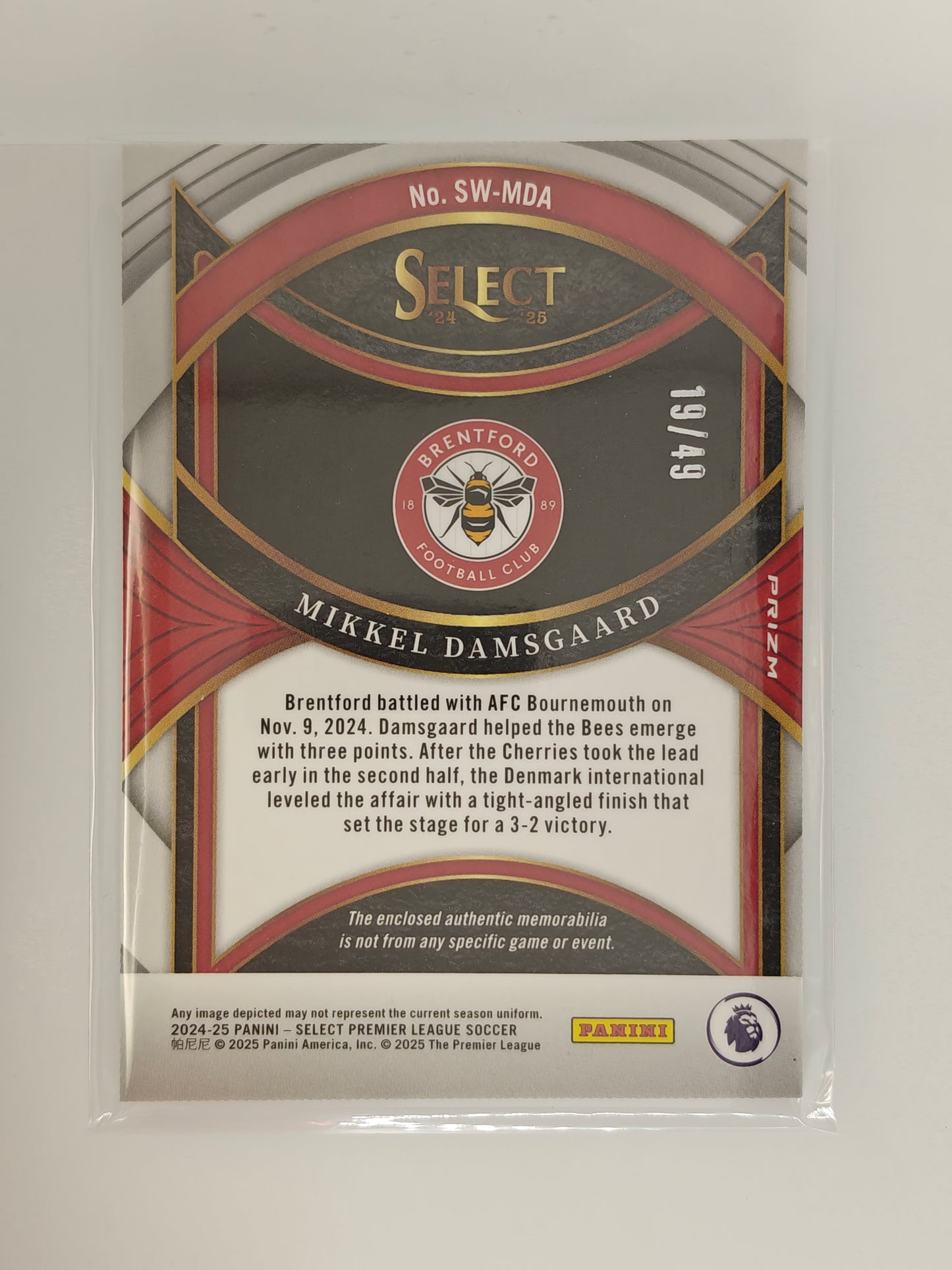 Mikkel Damsgaard patch /49 - Panini Select Premier League 24/25