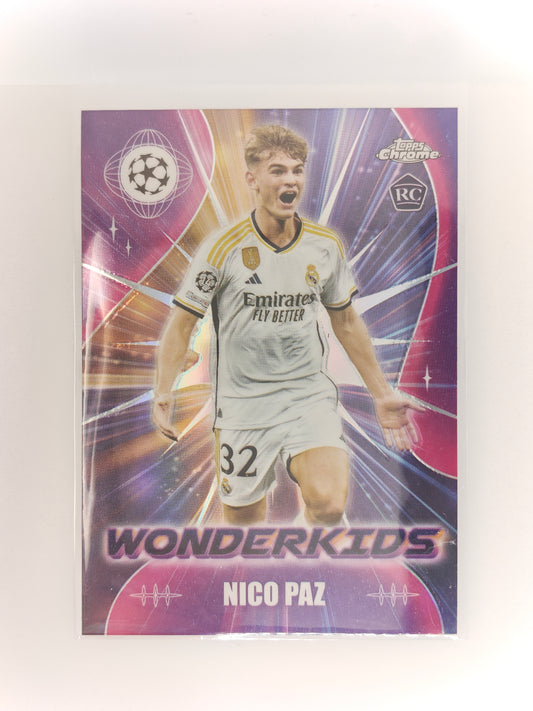Nico Paz wonderkids RC - Topps Chrome 23/24