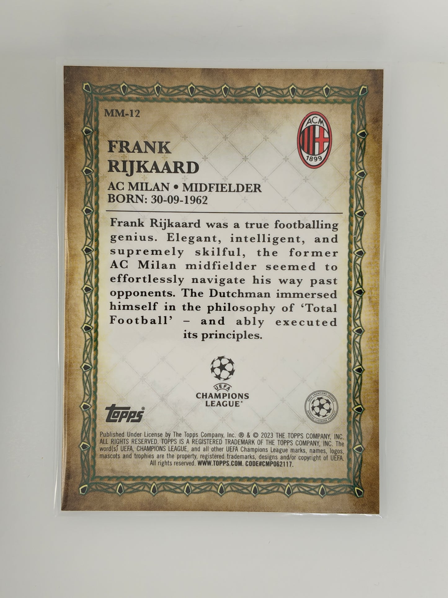 Frank Rijkaard Merlin Masters - Topps Merlin 22/23